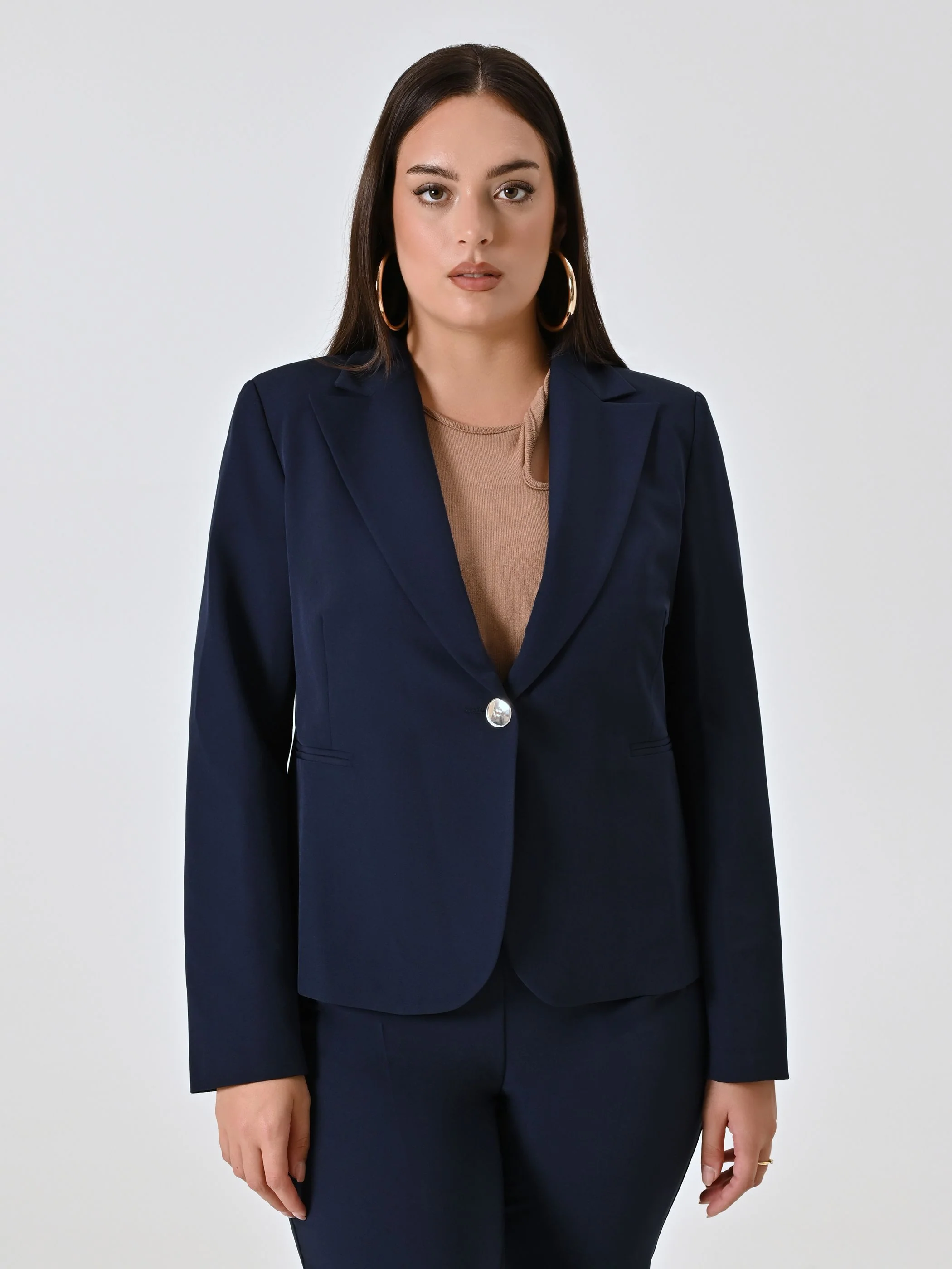 Giacca Curvy Monobottone Blu - Image 5