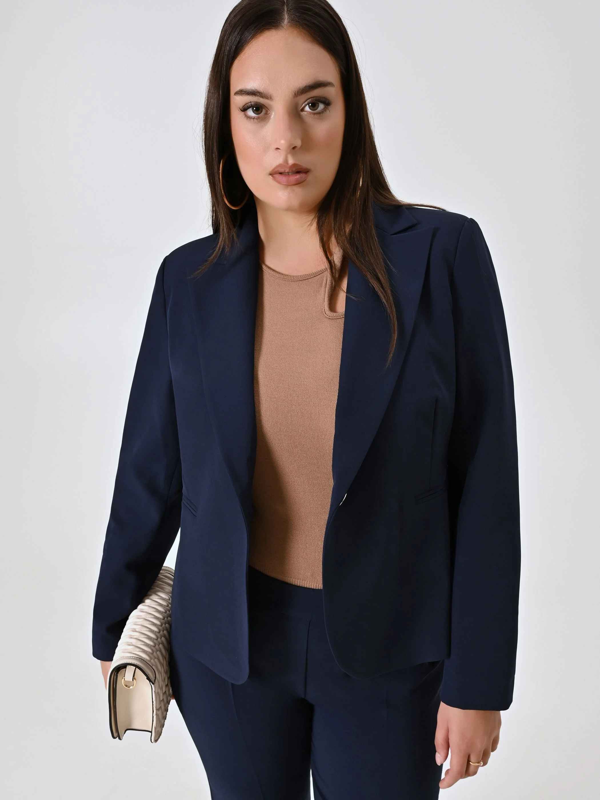 Giacca Curvy Monobottone Blu - Image 6