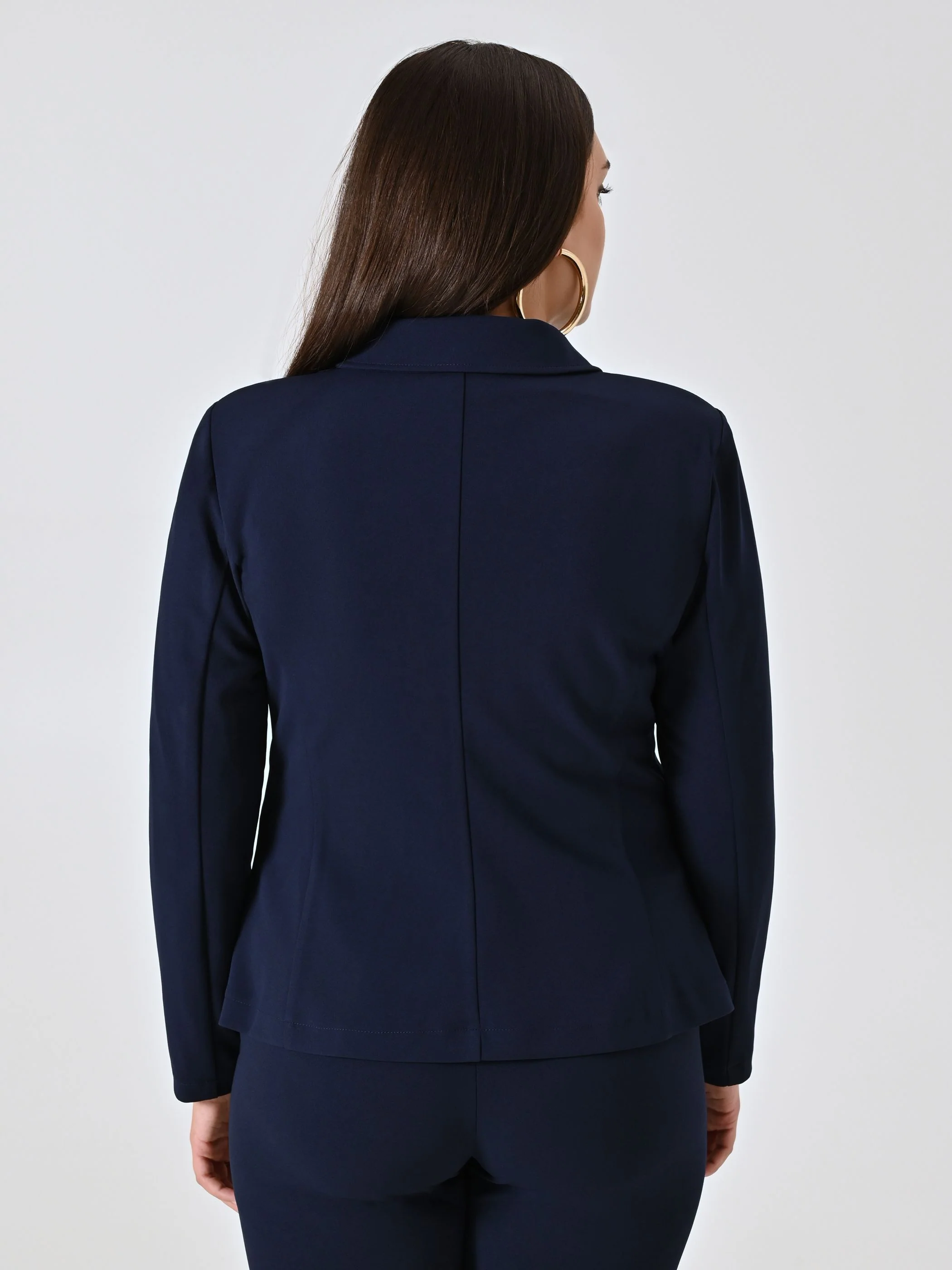 Giacca Curvy Monobottone Blu - Image 4