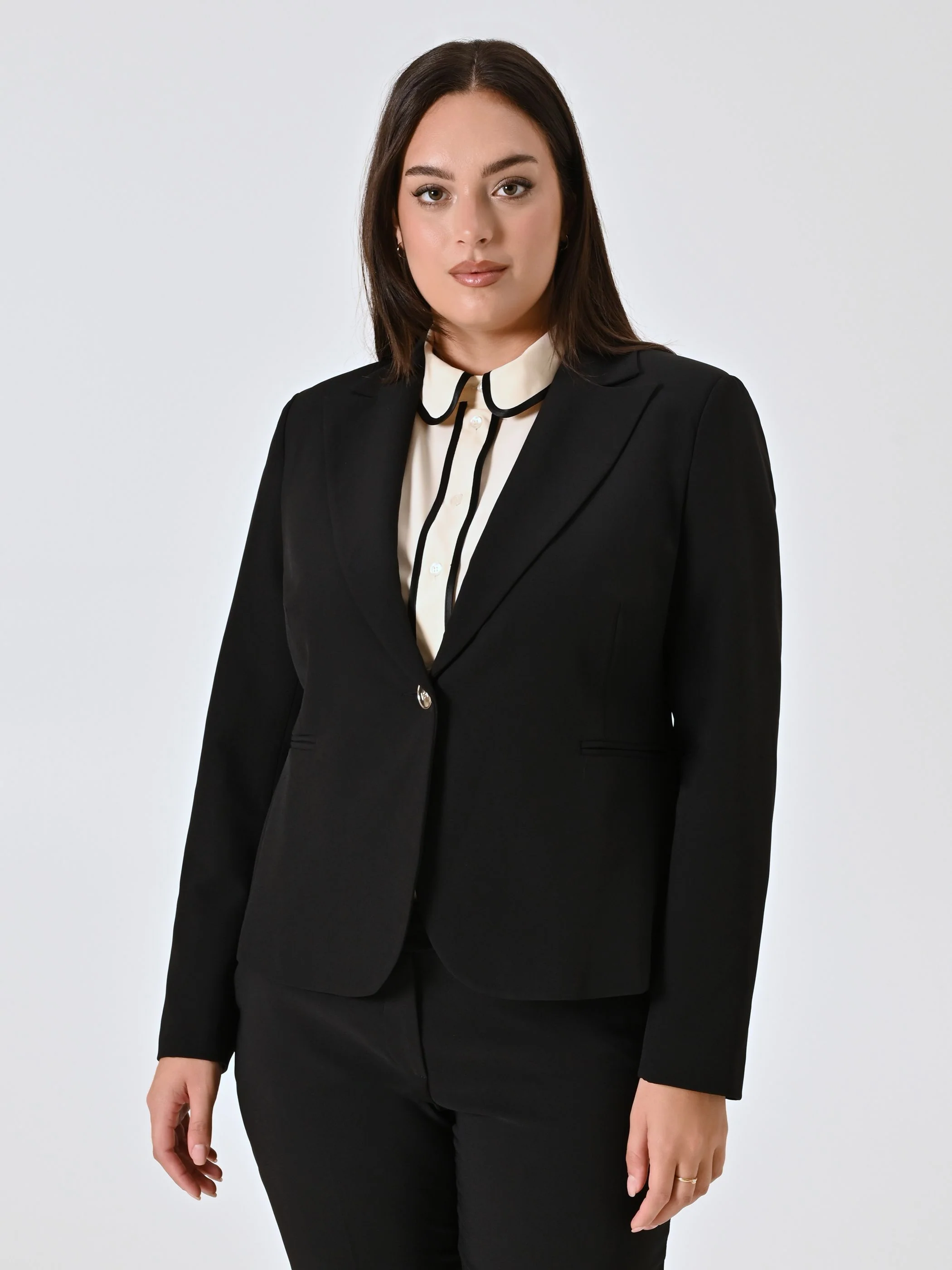 Giacca Curvy Monobottone Nera - Image 4