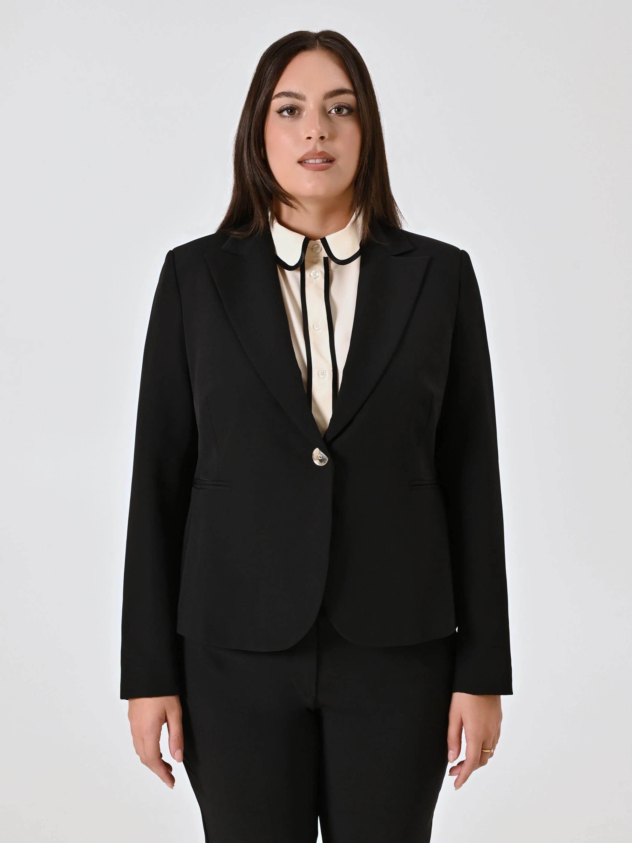 Giacca Curvy Monobottone Nera - Image 5