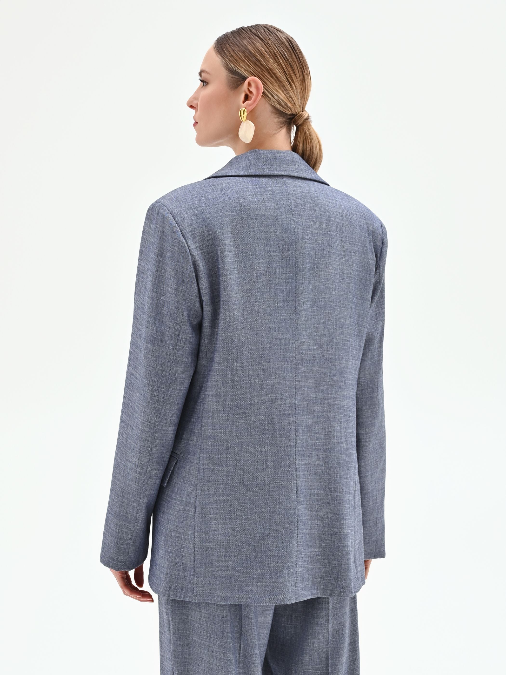 Giacca doppiopetto in chambray - Image 3