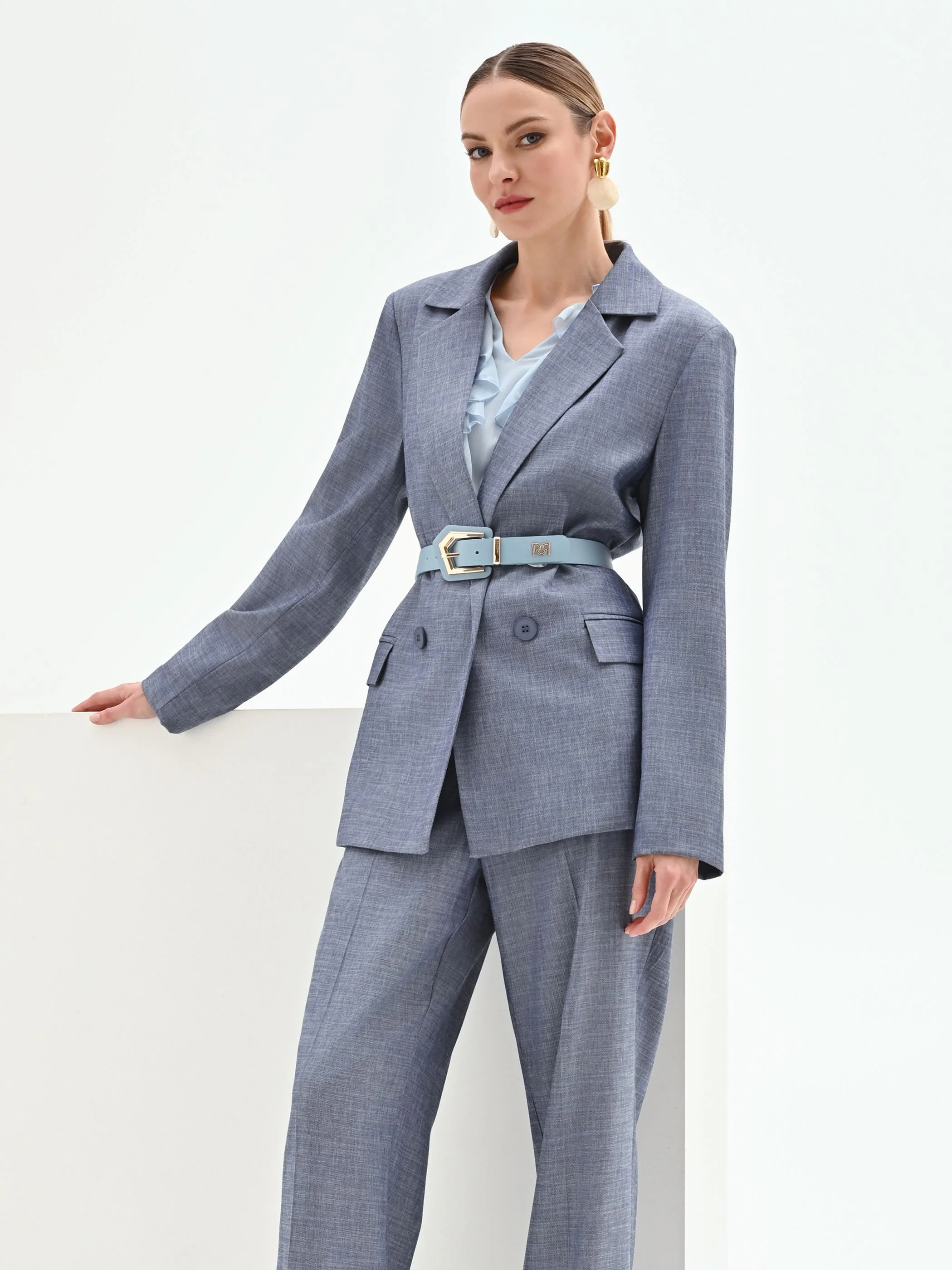 Giacca doppiopetto in chambray - Image 7