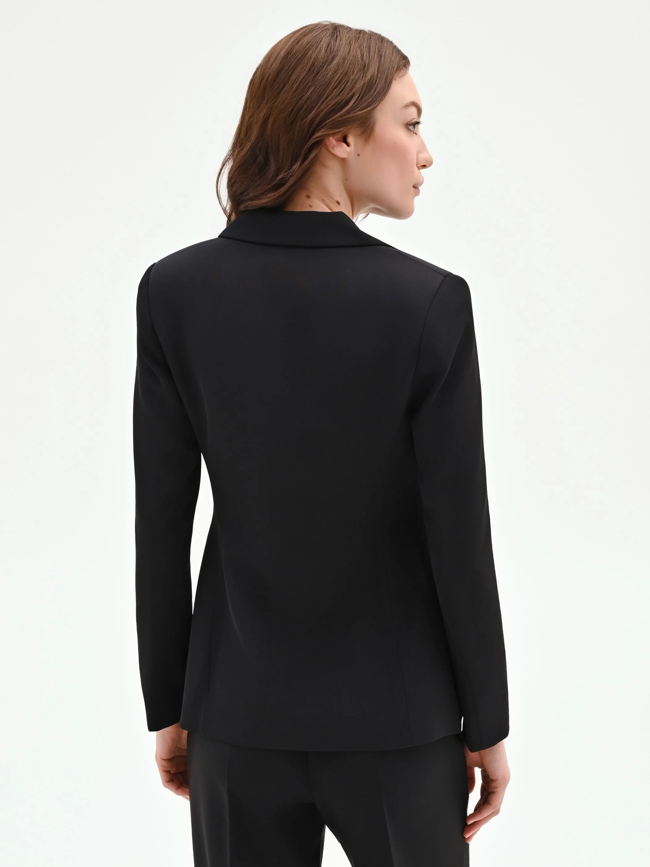 Giacca doppiopetto nera con revers a lancia - Image 3