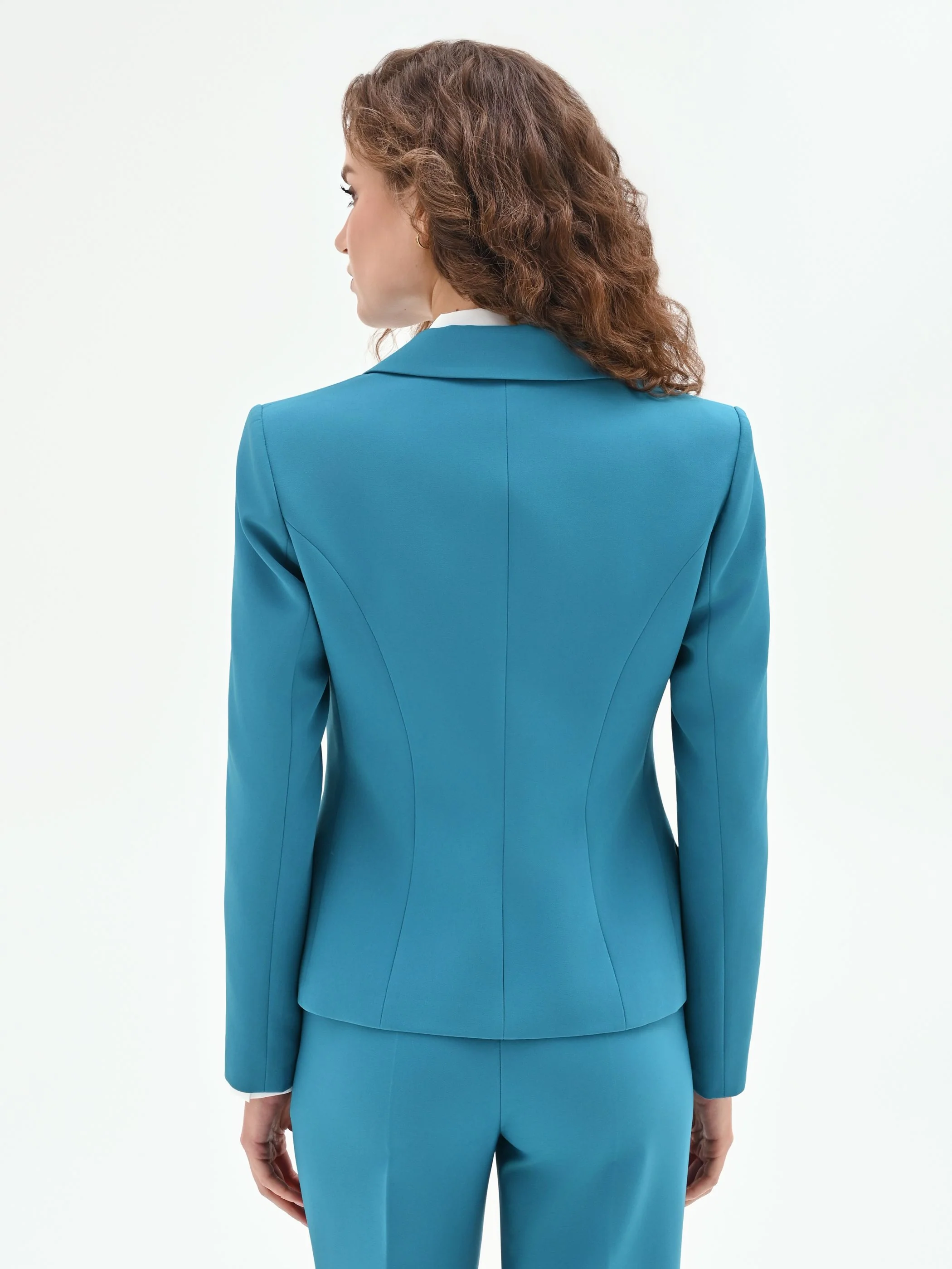 Giacca monobottone in blu ottanio - Image 3