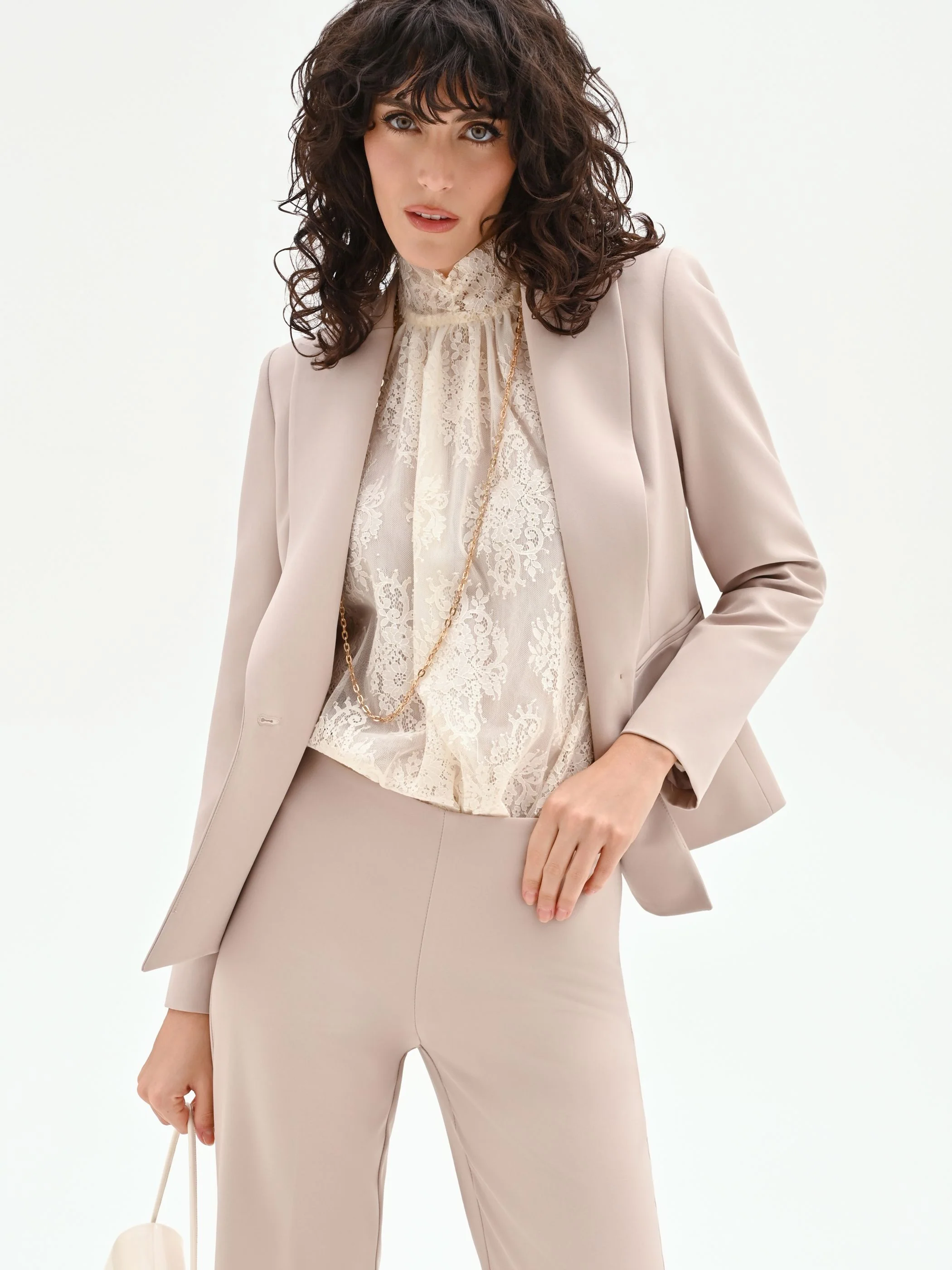 Giacca monopetto tortora beige - Image 6