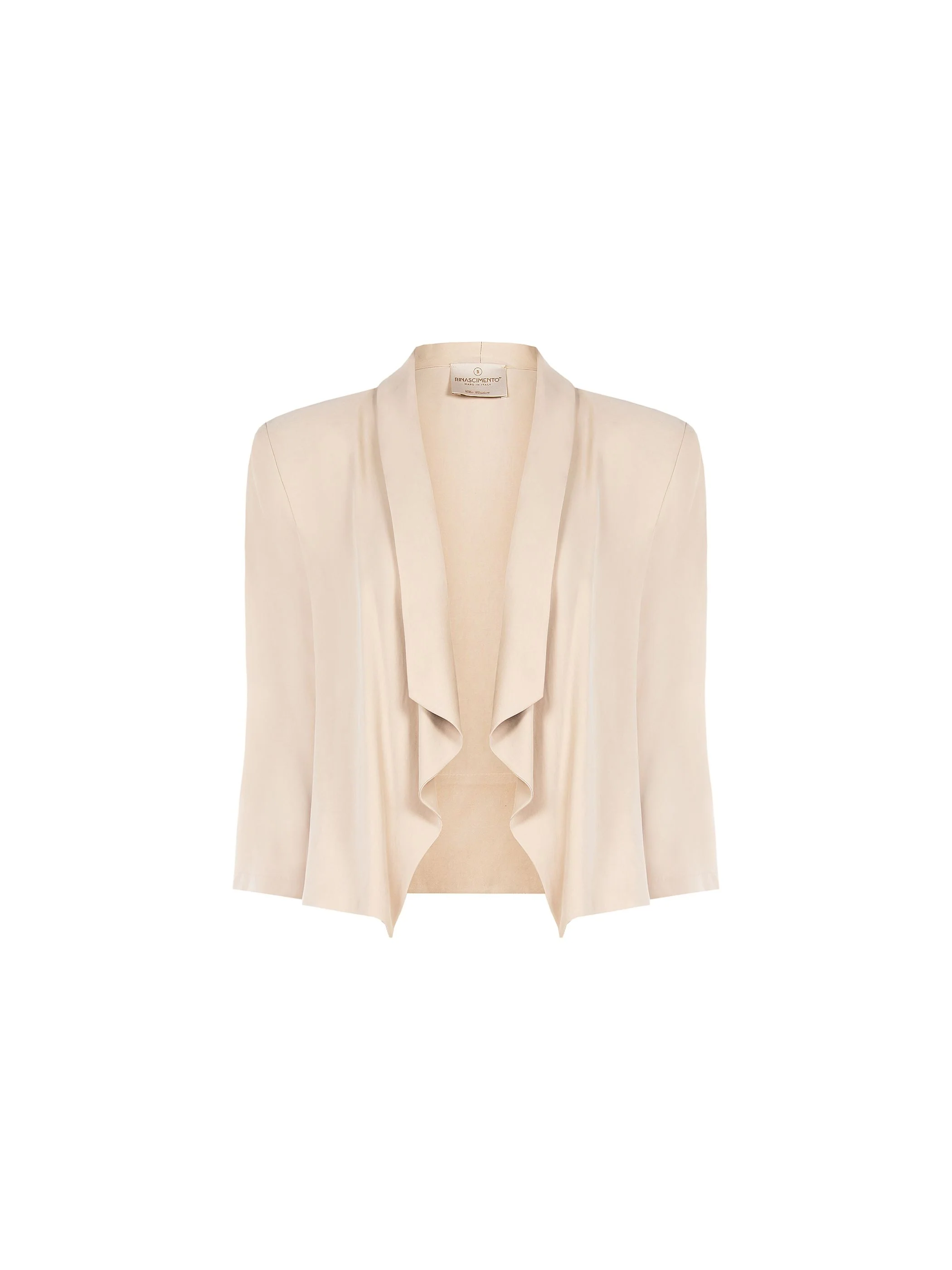 Giacca tortora beige dal design aperto in viscosa - Image 6