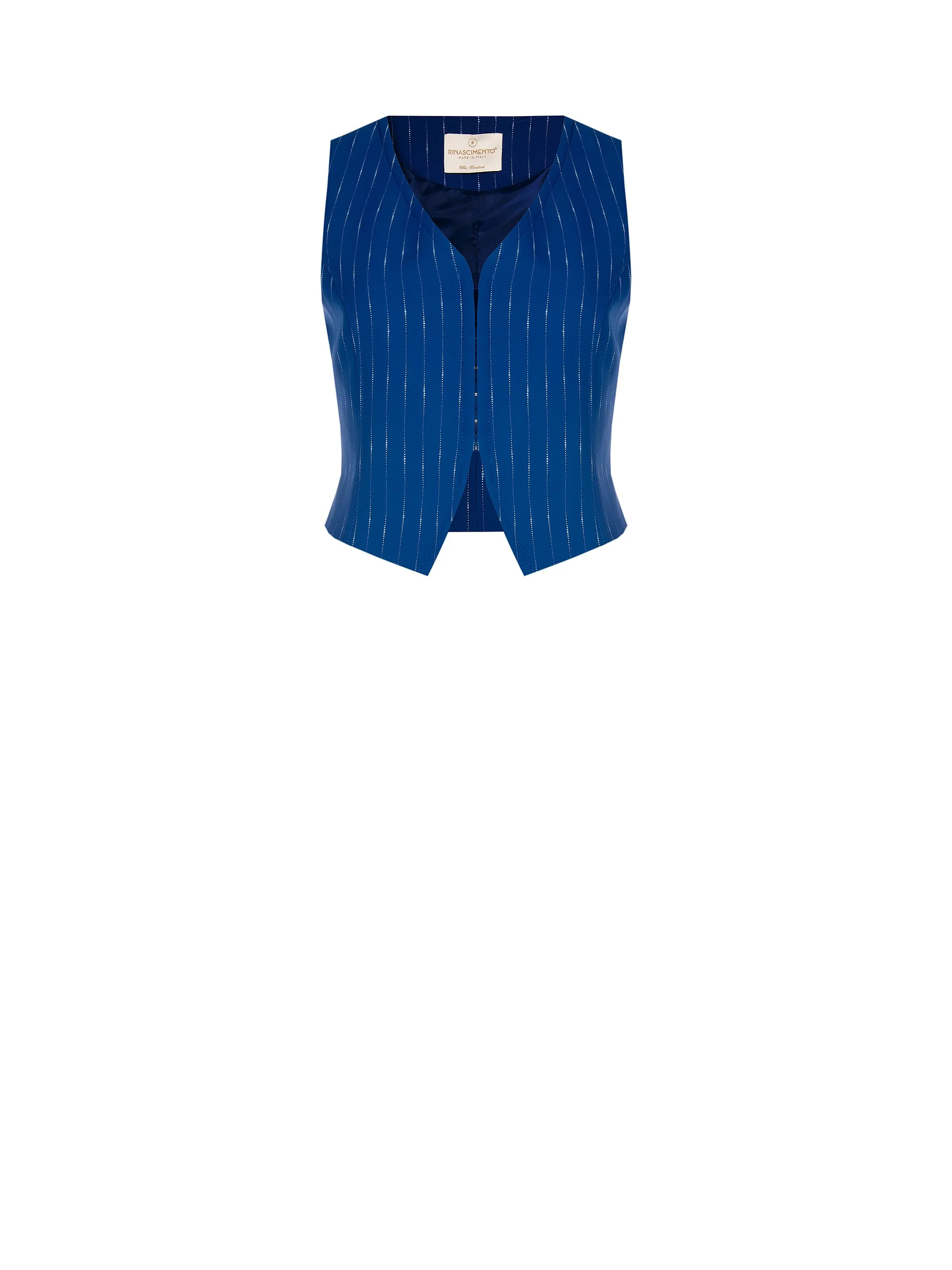 Gilet blu brillante effetto gessato - Image 6