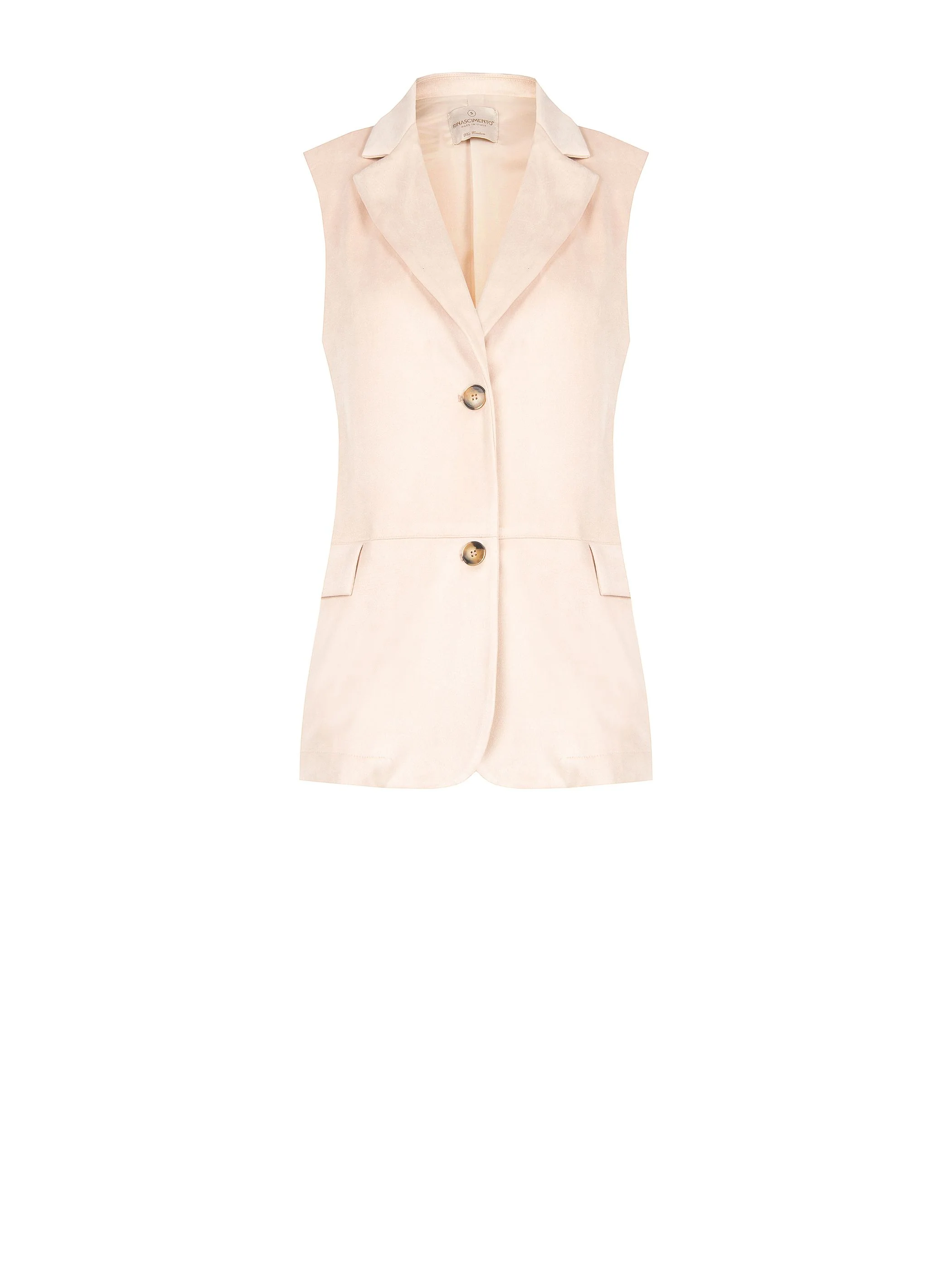 Gilet monopetto rosa cipria effetto scamosciato - Image 6