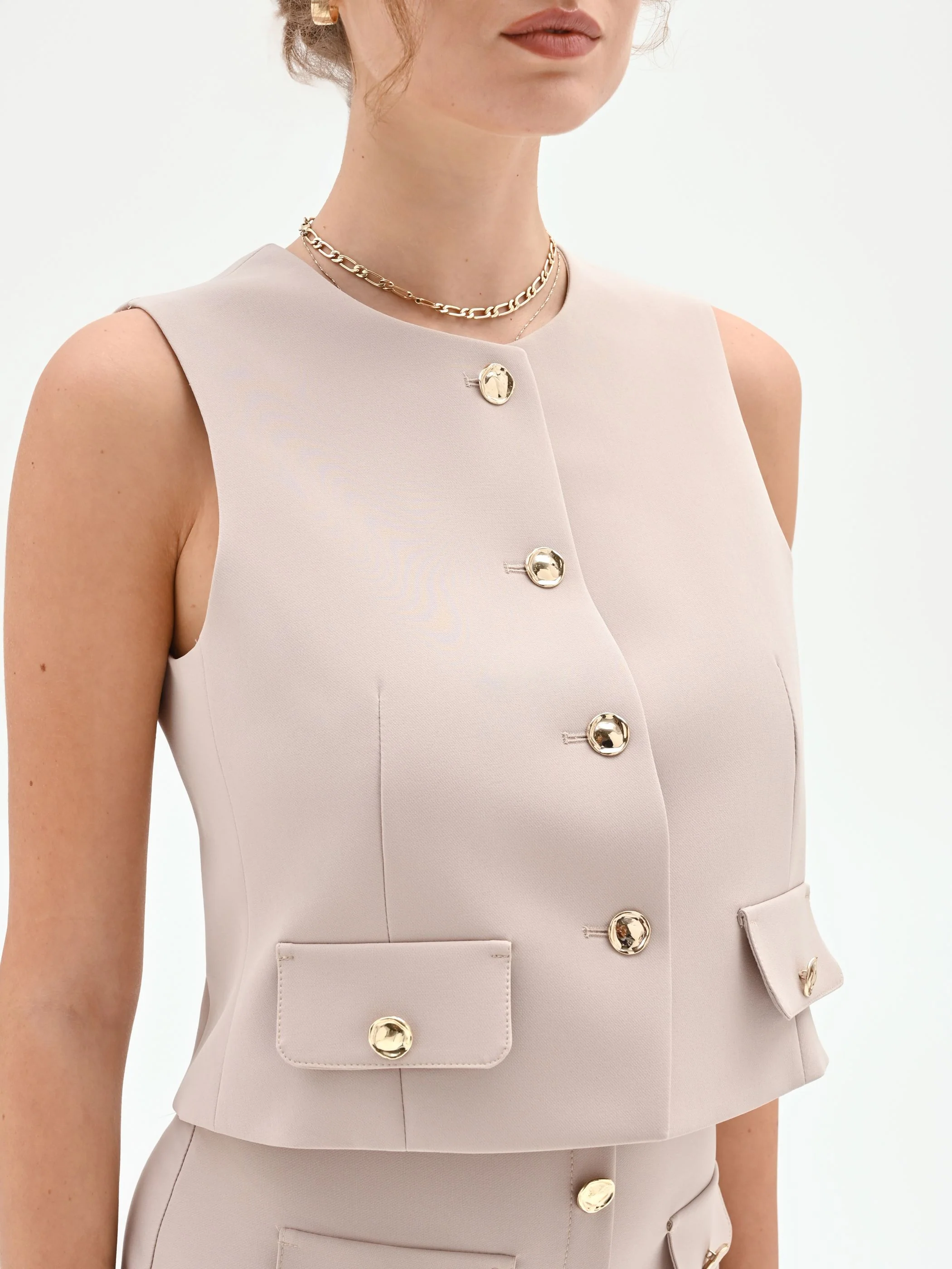 Gilet Studio sartoriale tortora beige - Image 4