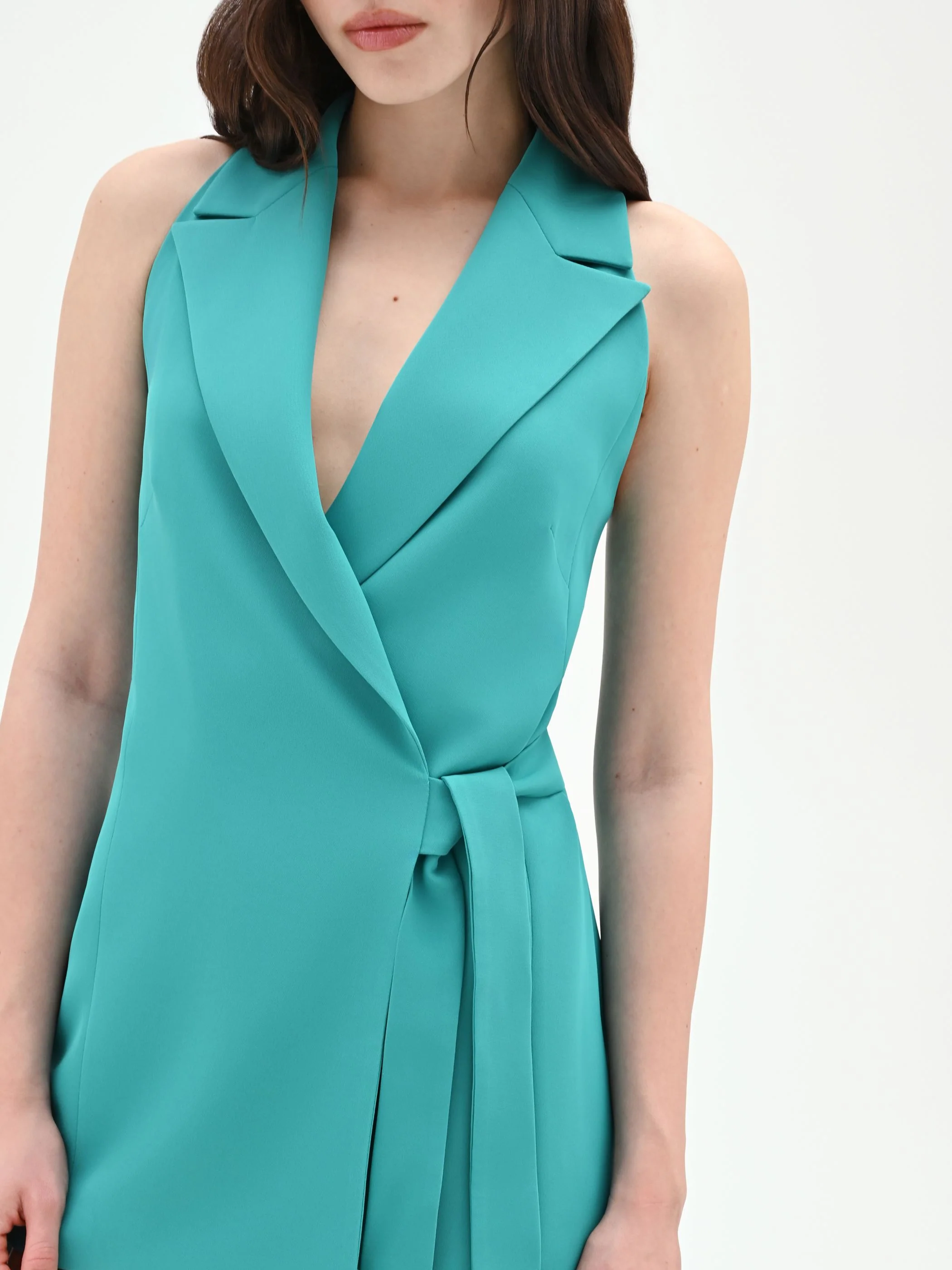 Gilet turchese azzurro a portafoglio - Image 4