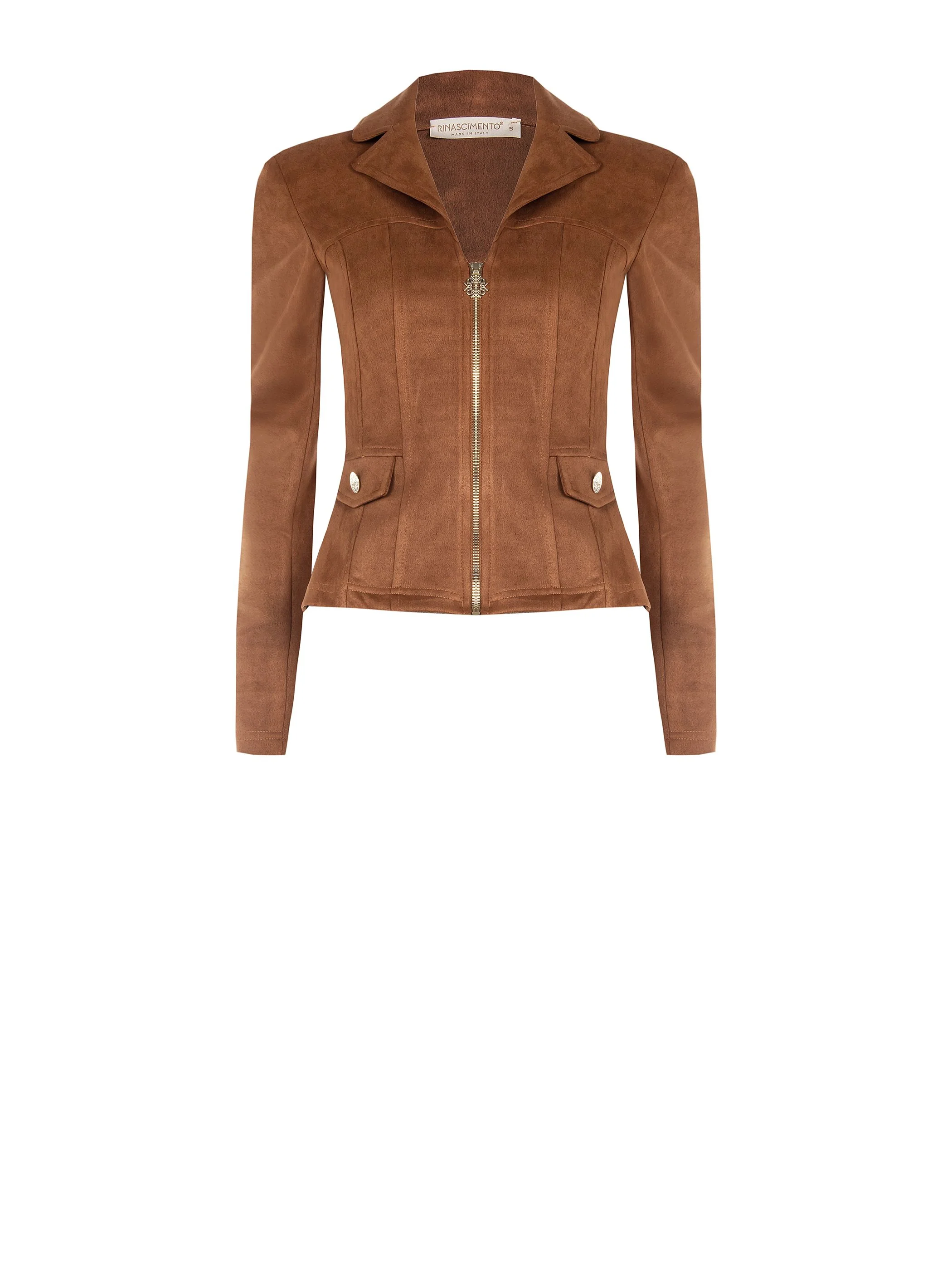 Giubbino cammello beige effetto camoscio - Image 6