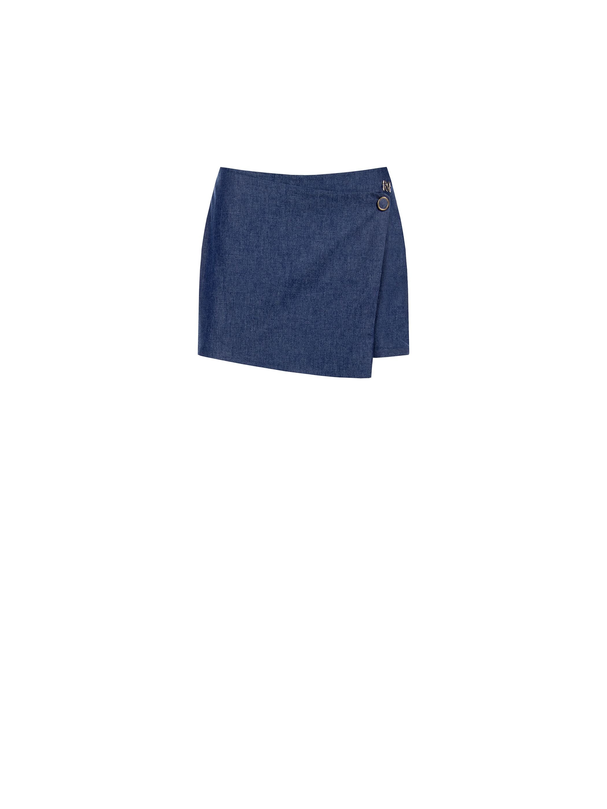 Gonna blu a portafoglio in chambray - Image 6
