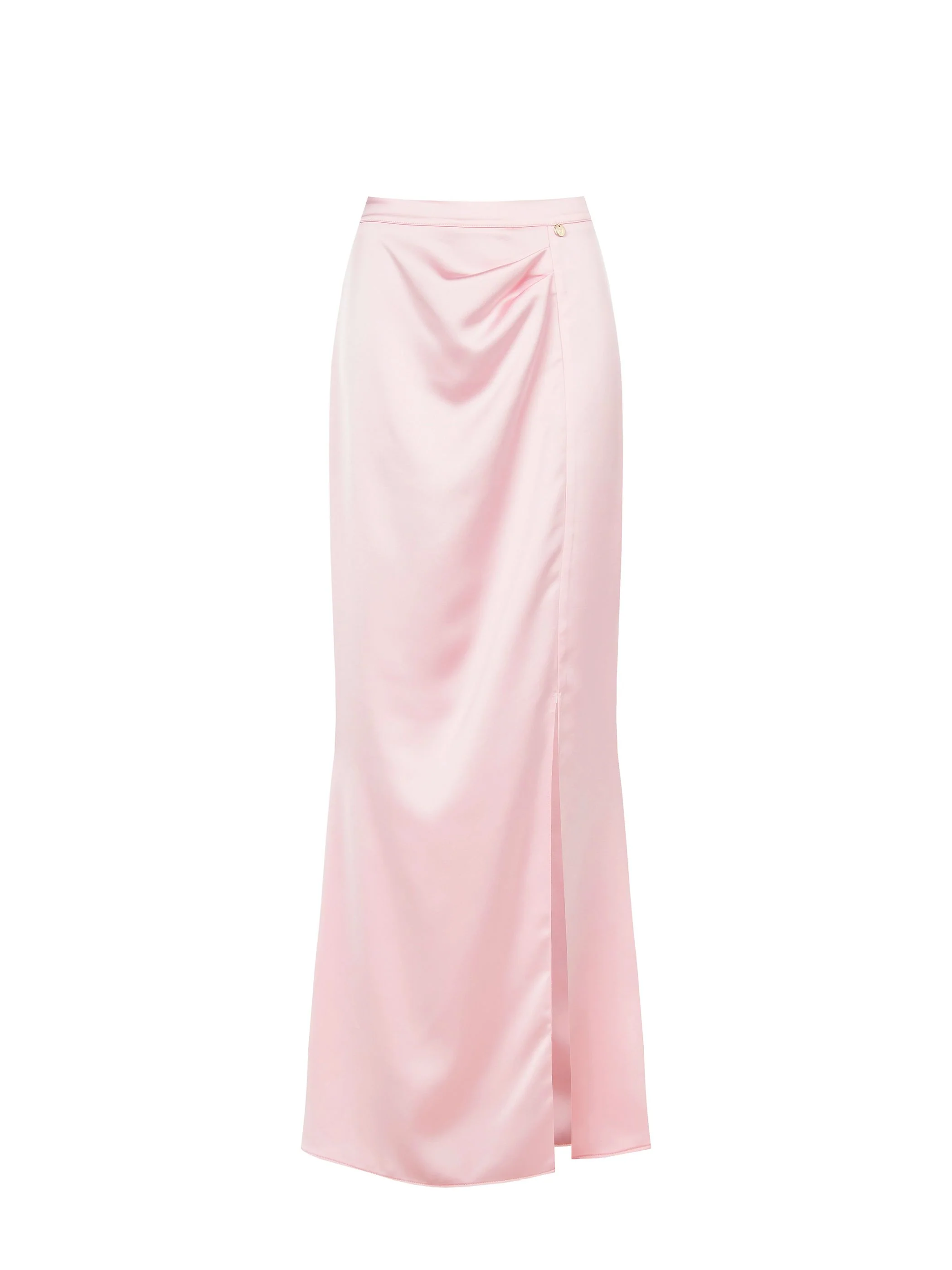 Gonna lunga rosa pastello in raso - Image 6