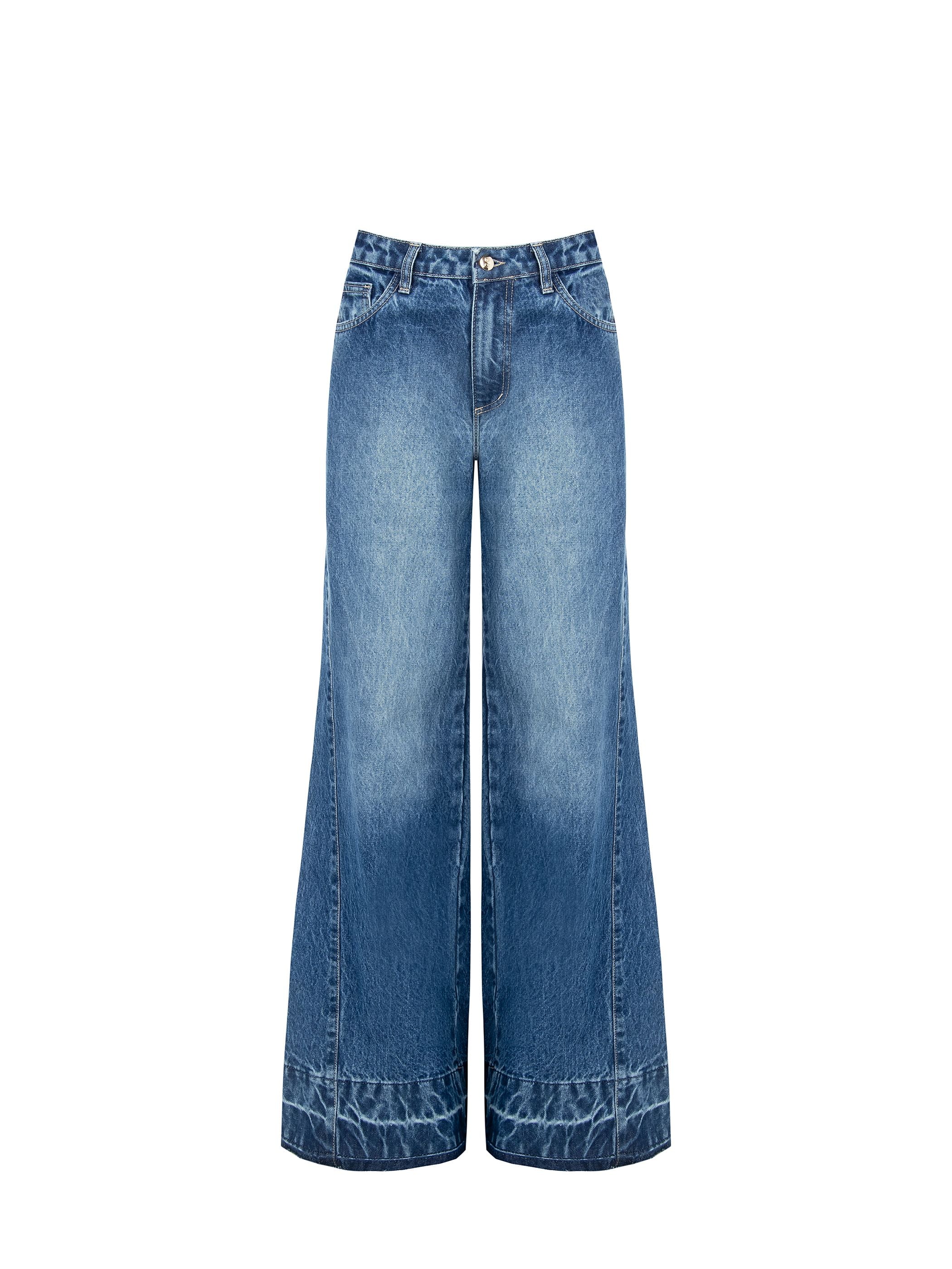 Jeans azzurri a gamba larga con risvolto - Image 6