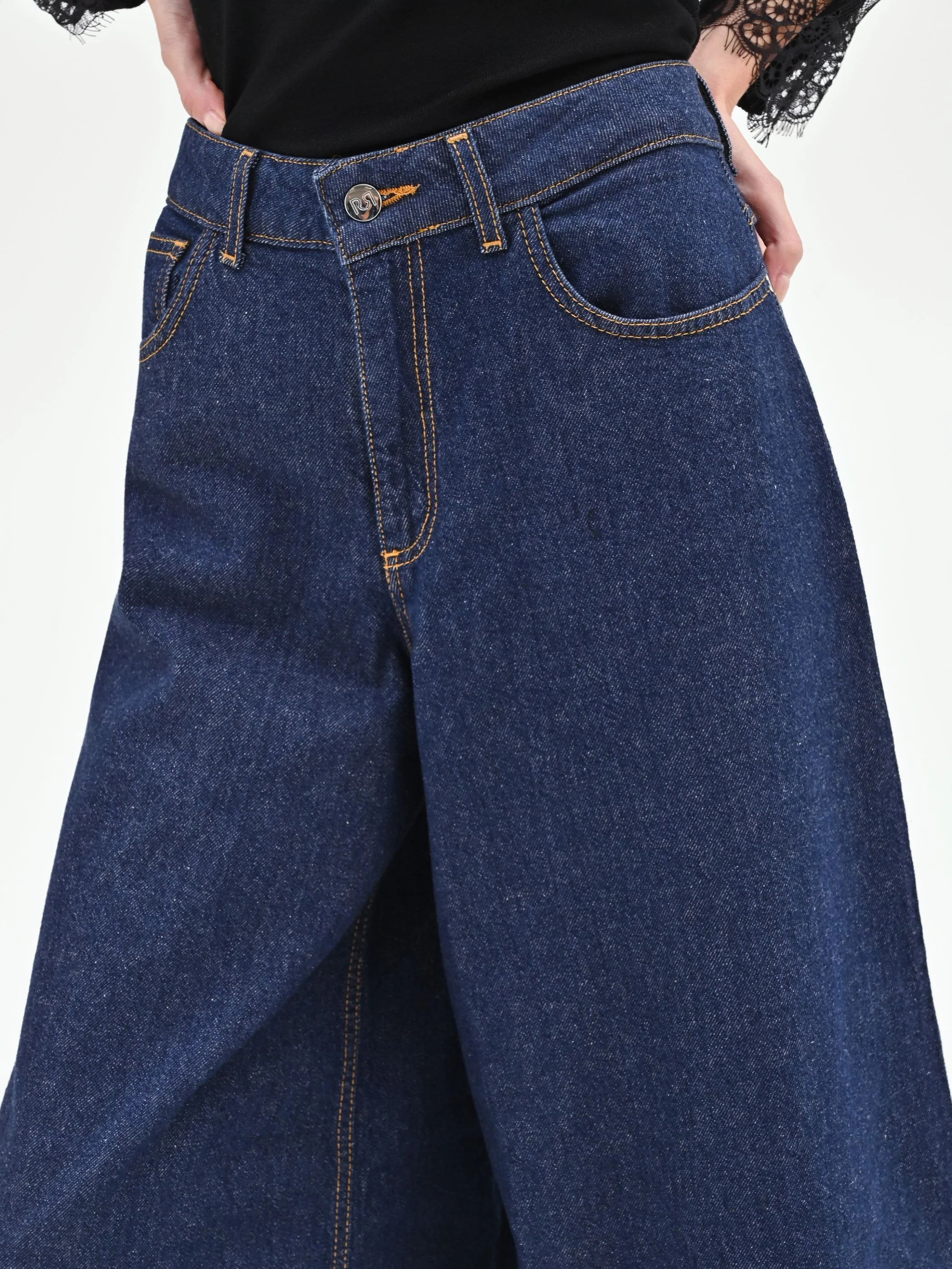 Jeans extra wide blu indaco high waist - Image 4
