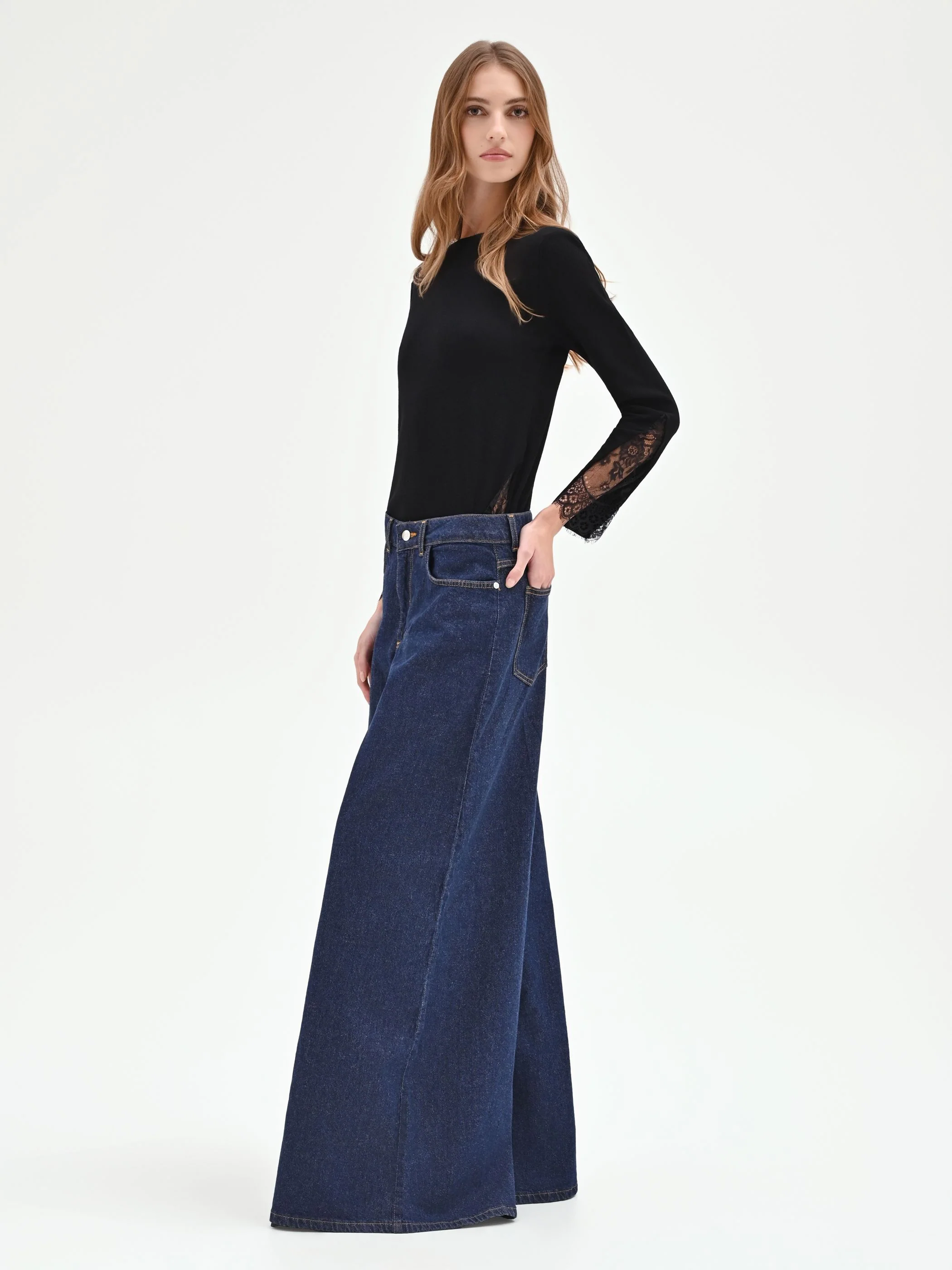 Jeans extra wide blu indaco high waist - Image 5
