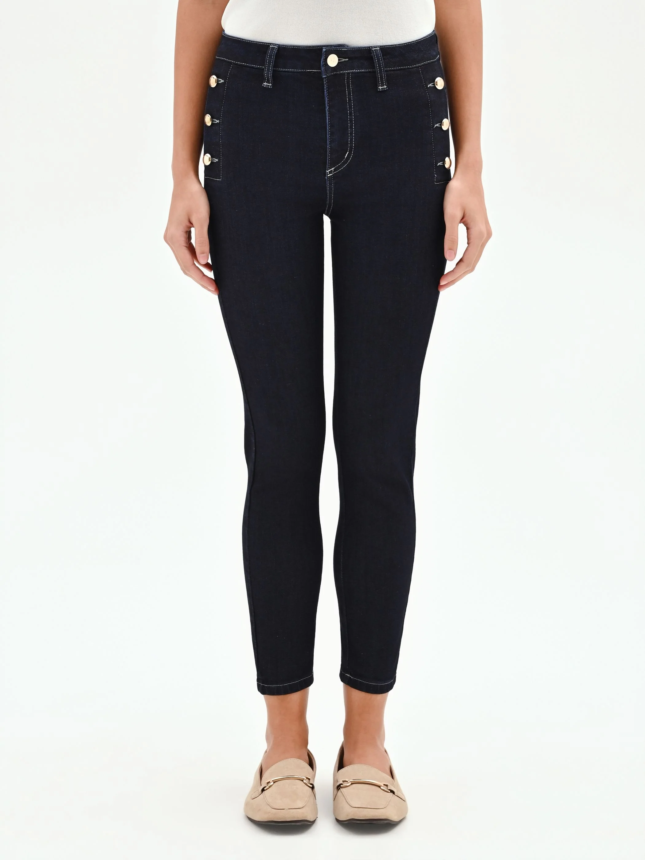 Jeans skinny blu stile marinniére - Image 3
