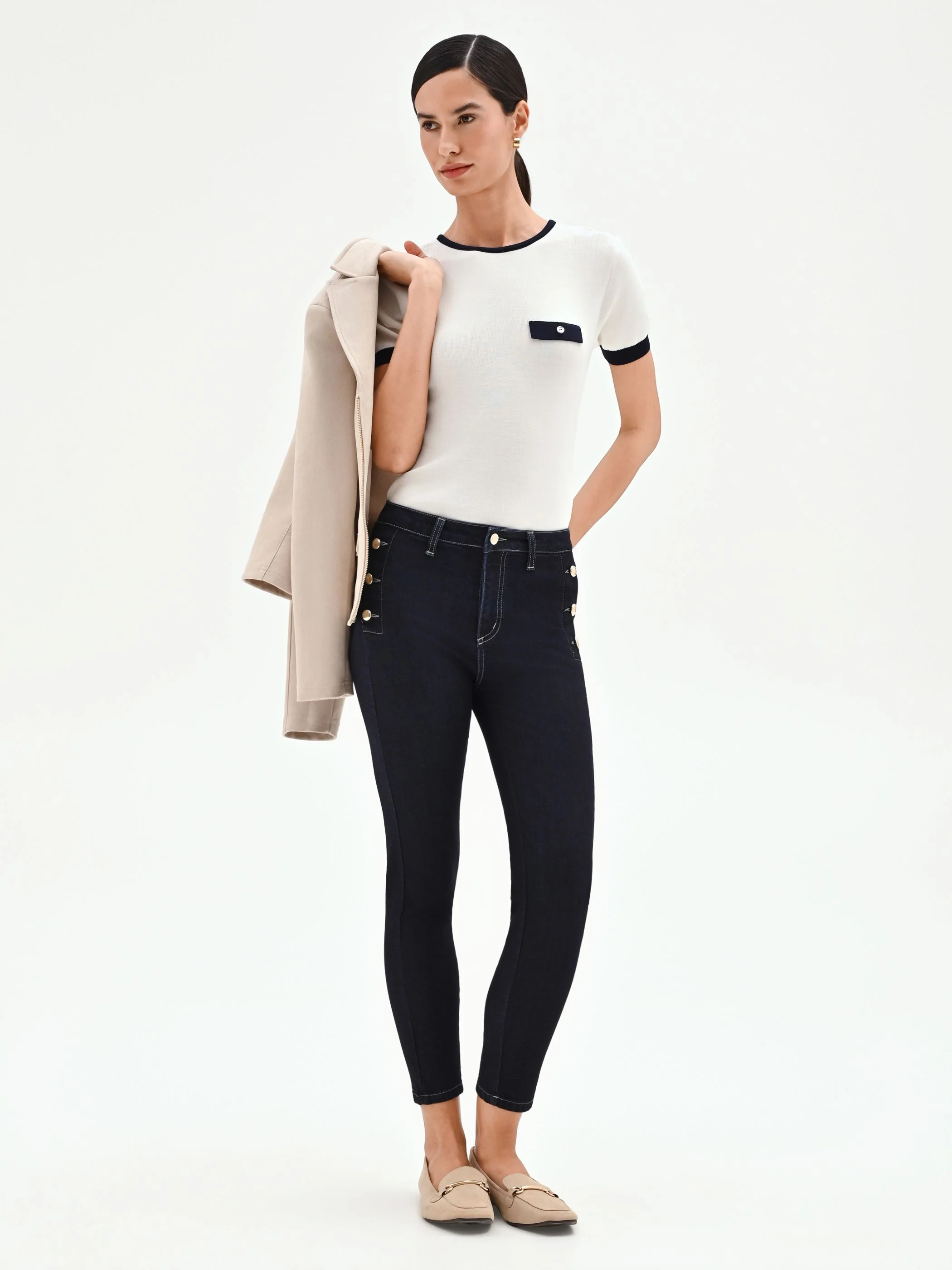 Jeans skinny blu stile marinniére - Image 6