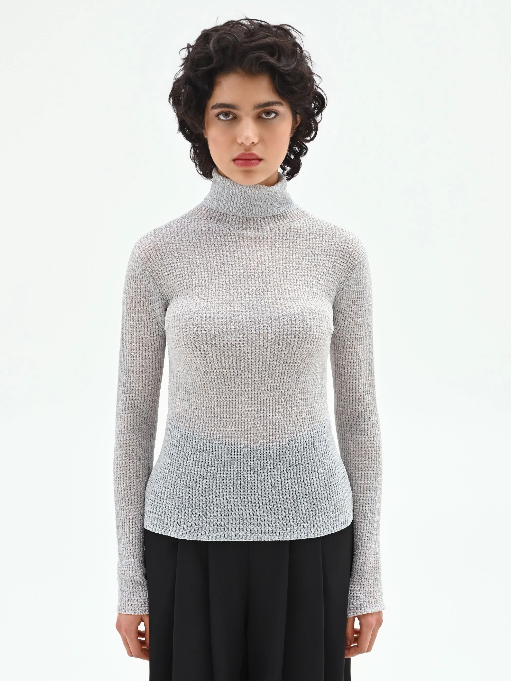 Maglia argento con texture a nido d'ape - Image 3