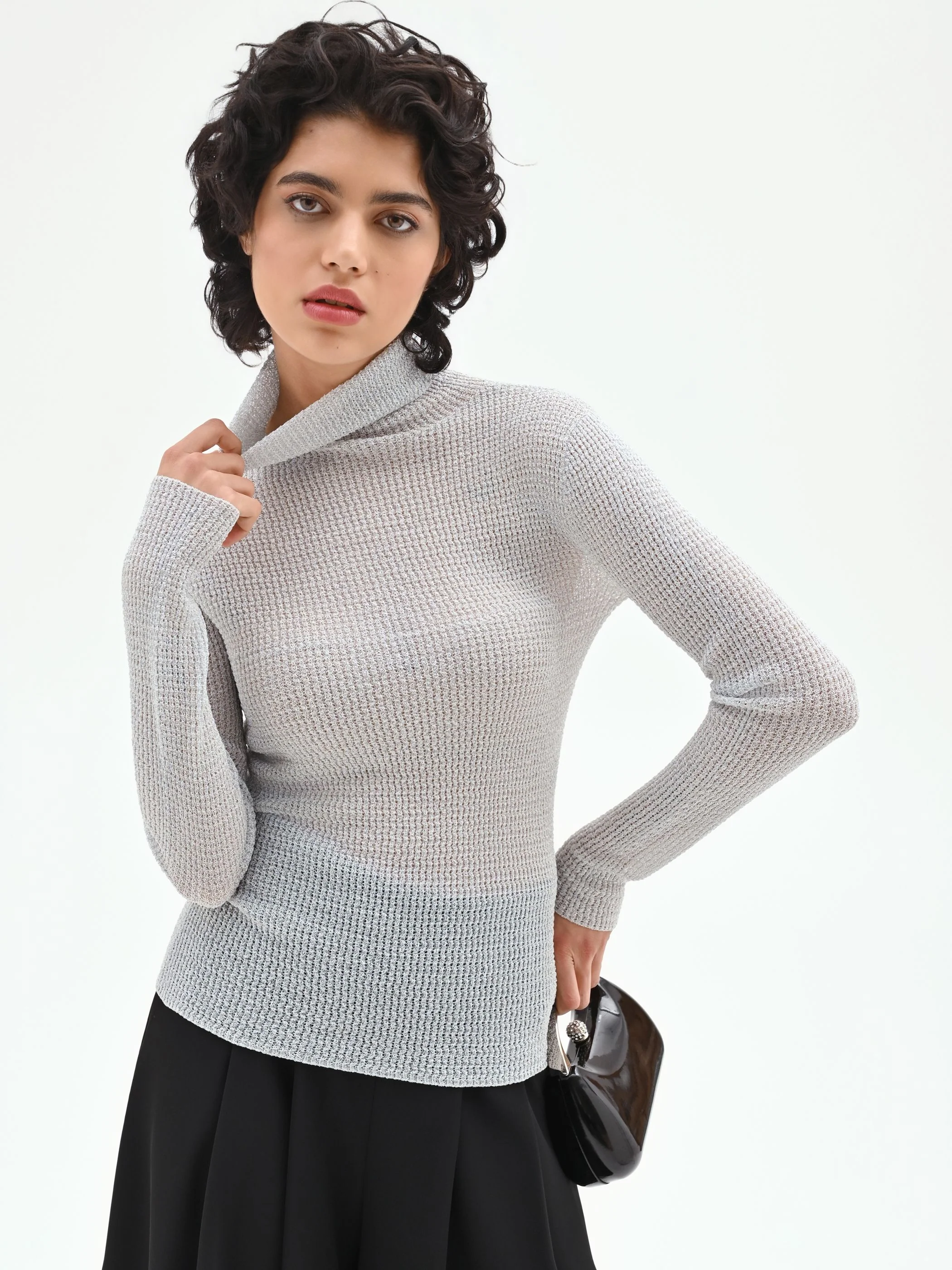 Maglia argento con texture a nido d'ape - Image 6