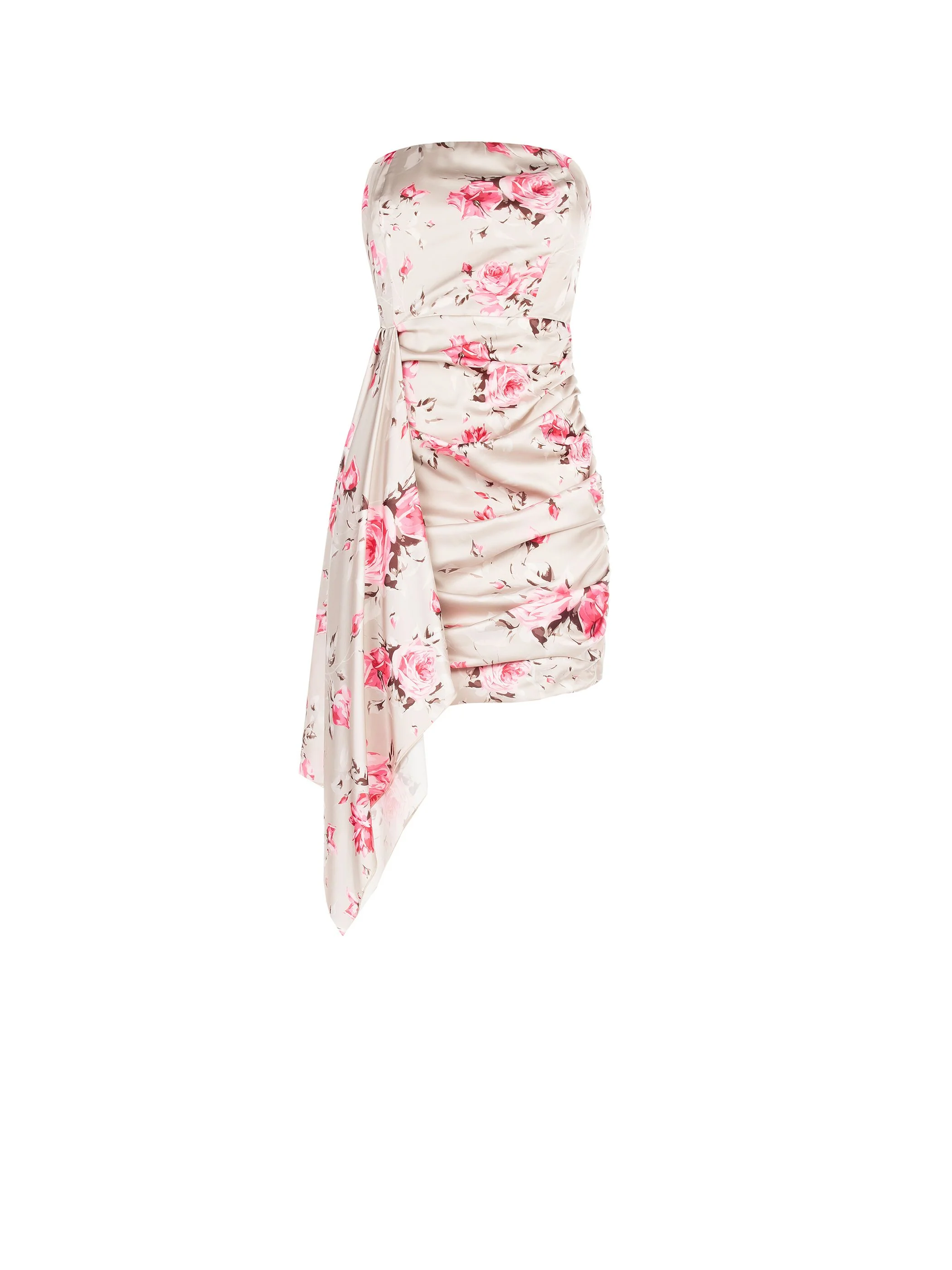 Mini abito rosa con stampa floreale e drappeggio - Image 5