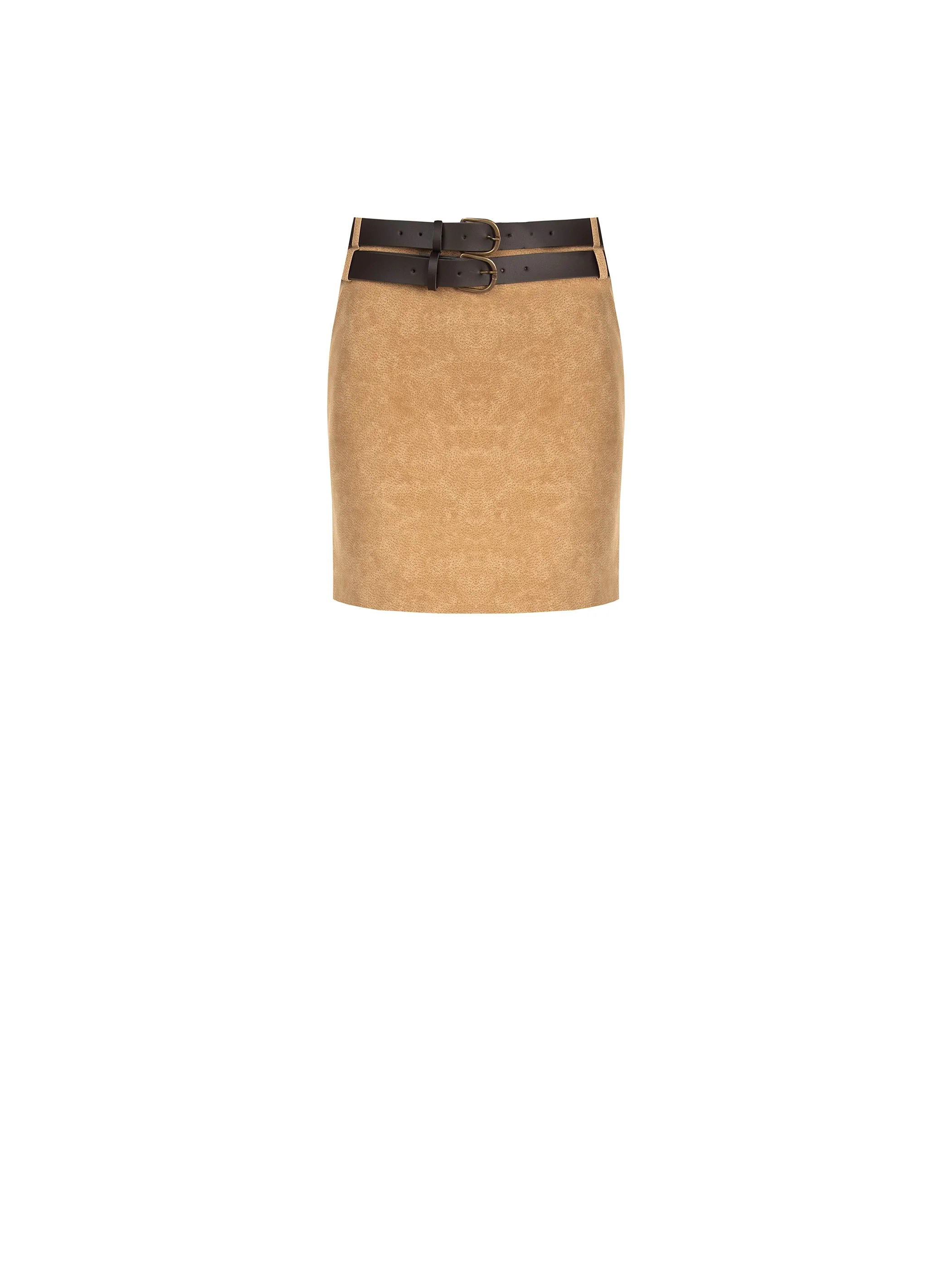 Minigonna beige effetto scamosciato - Image 6