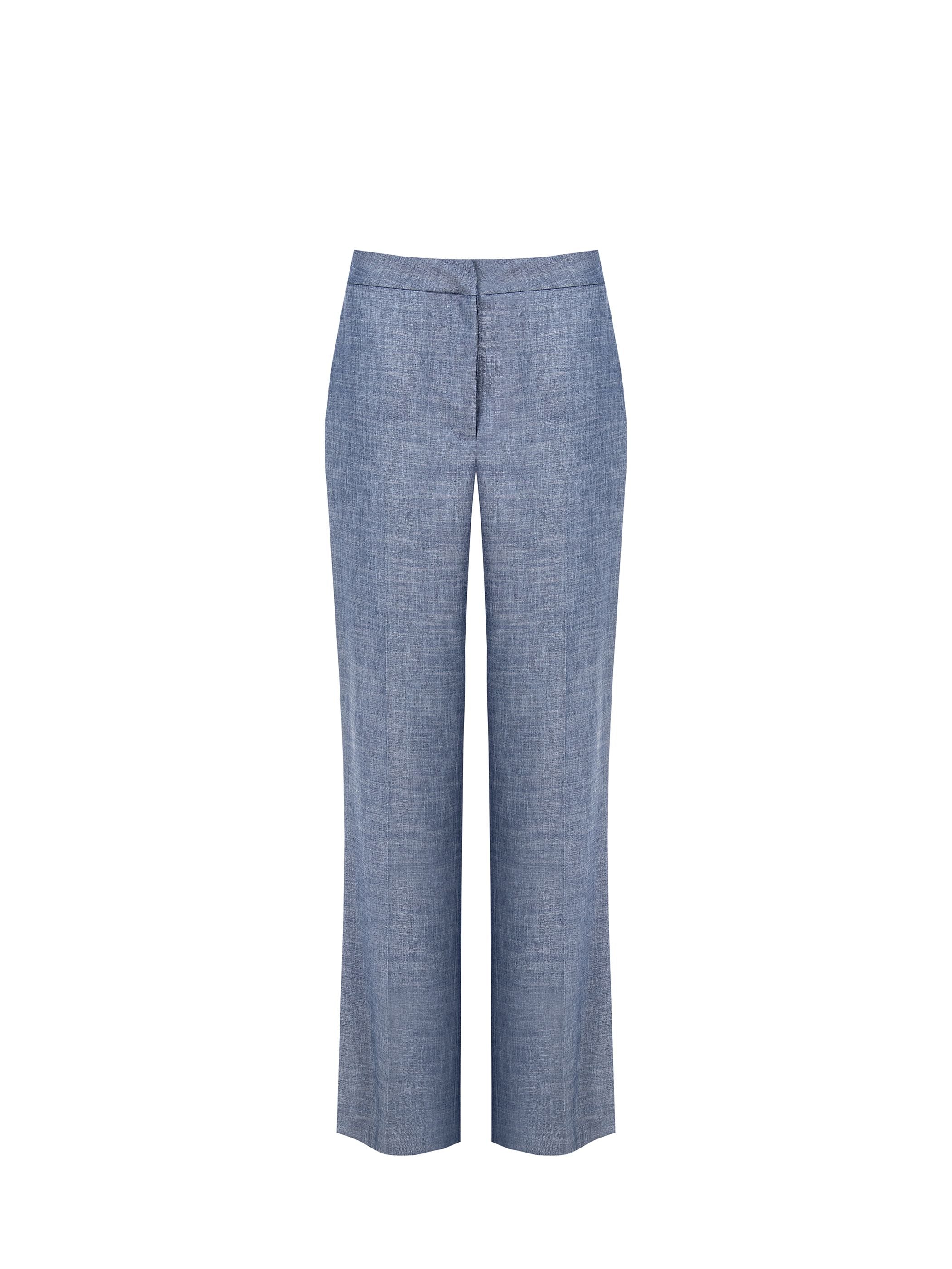 Pantalone a gamba ampia in chambray - Image 6