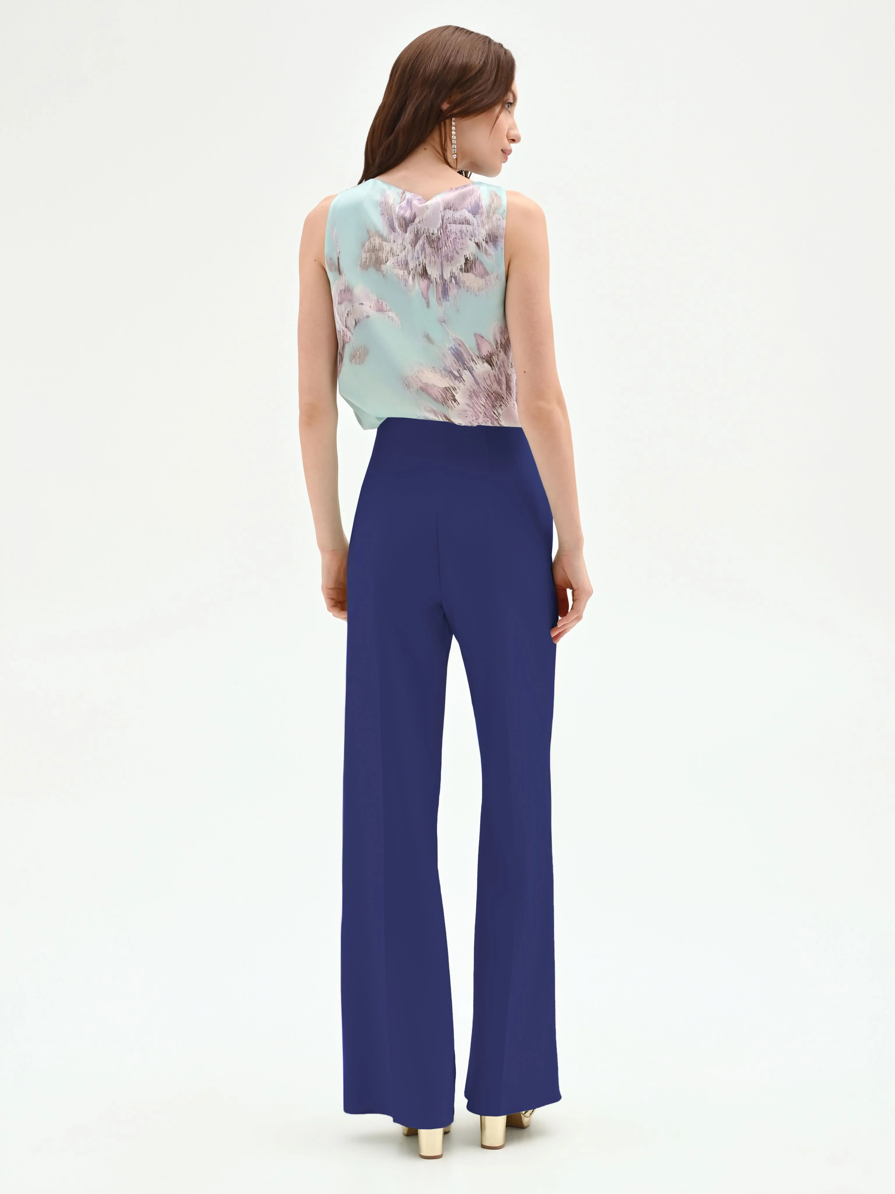 Pantalone a palazzo blu brillante - Image 3