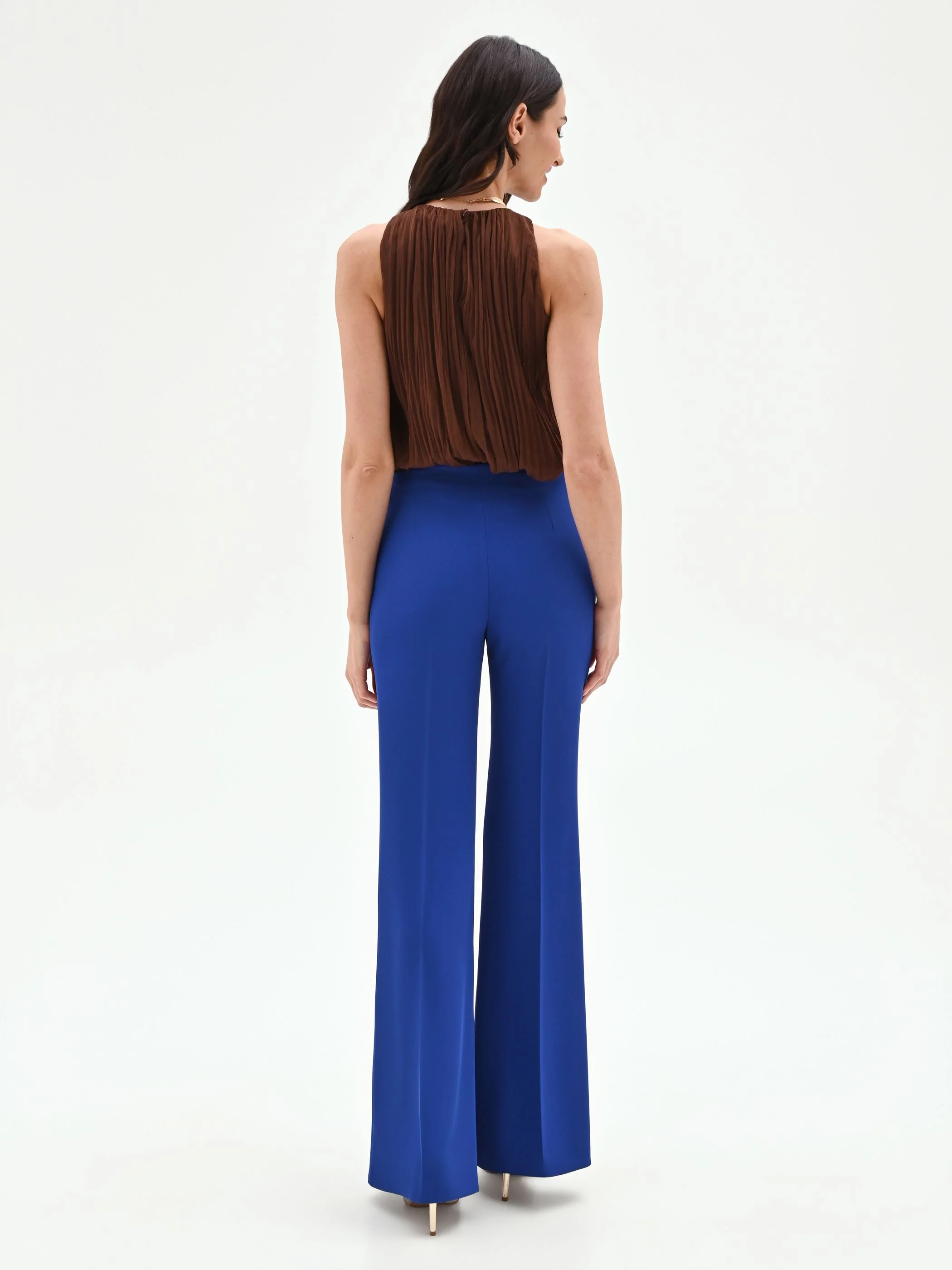 Pantalone a palazzo blu cina - Image 3