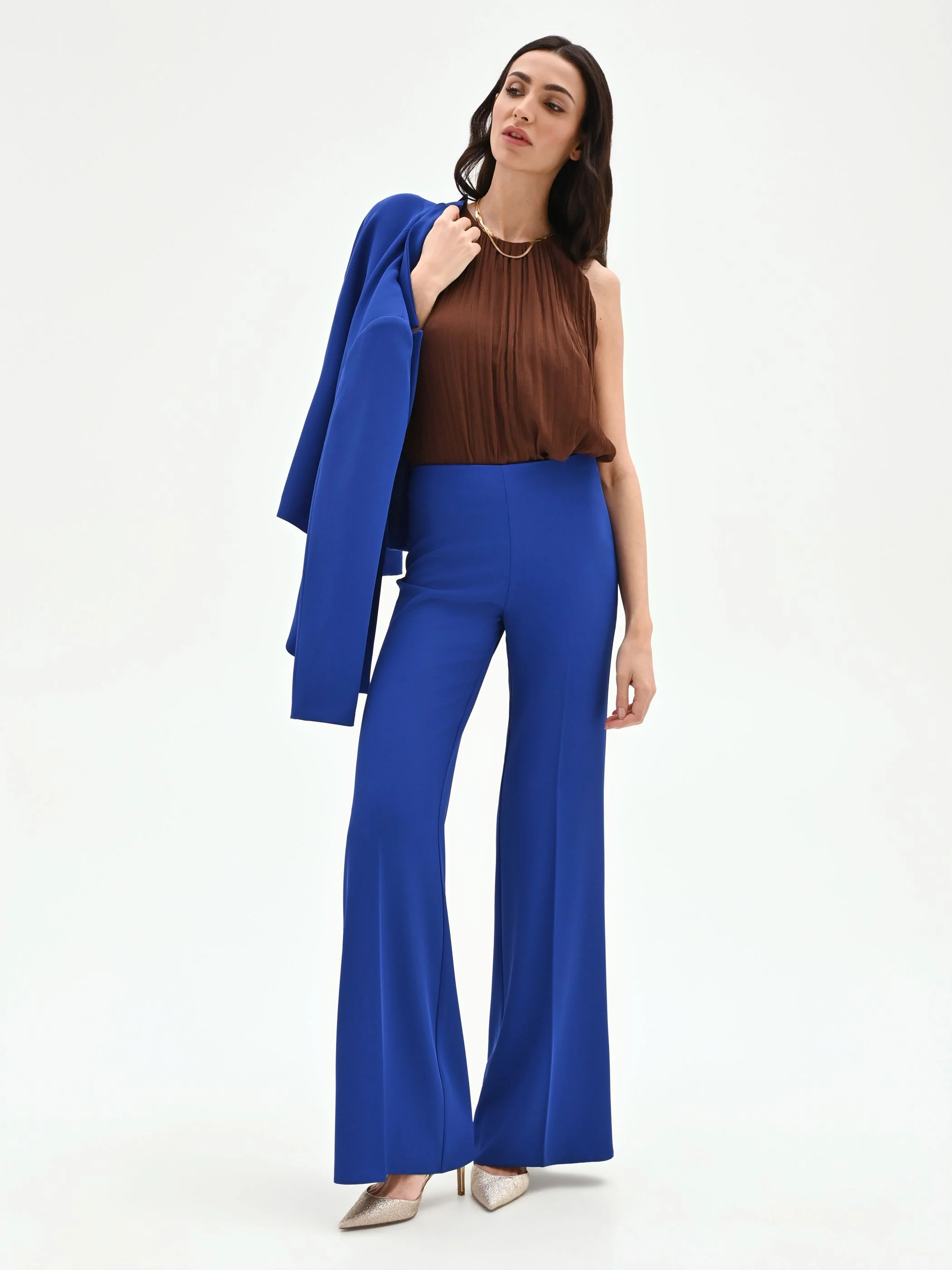 Pantalone a palazzo blu cina - Image 6