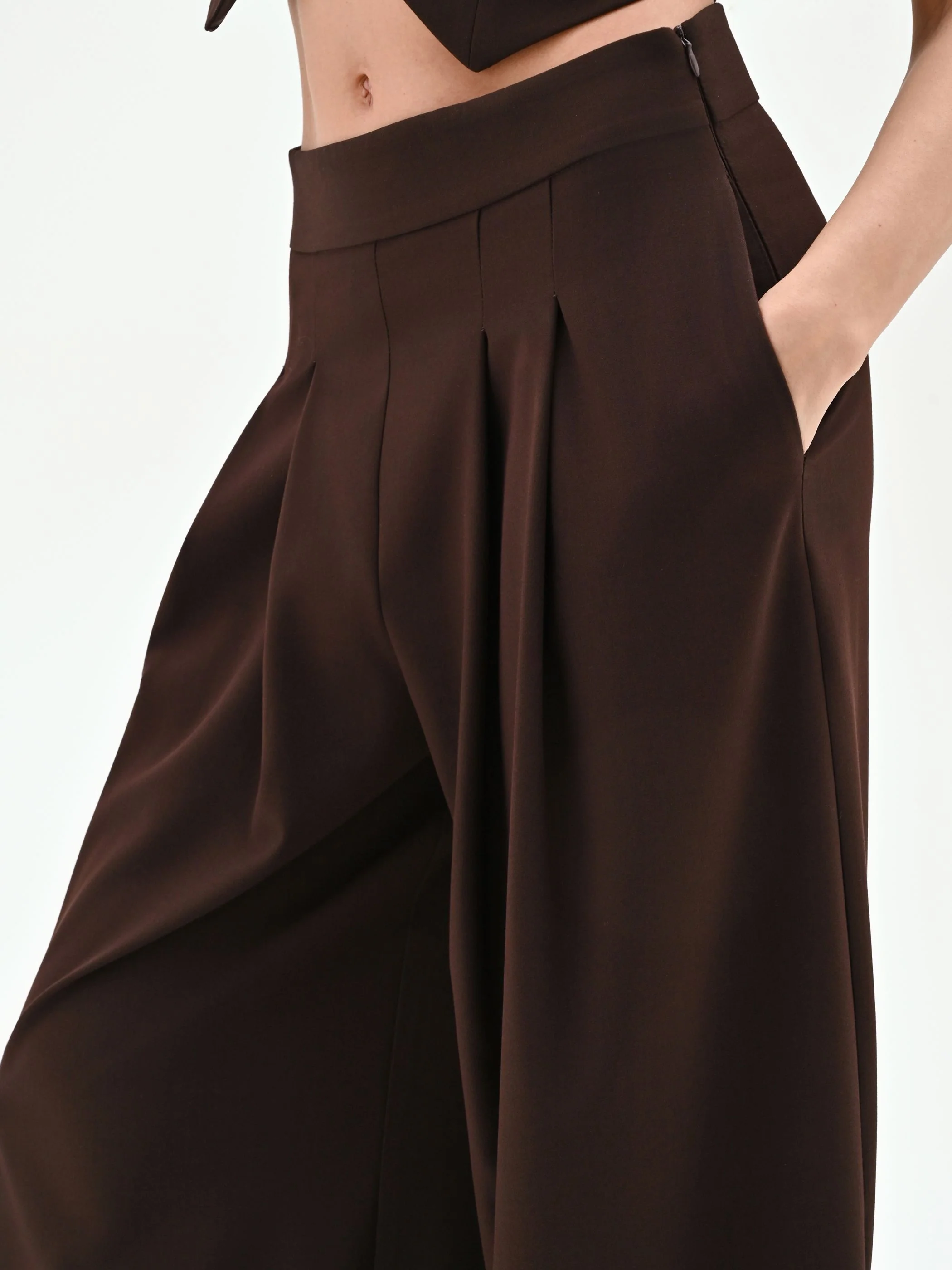 Pantalone a palazzo moro marrone - Image 5