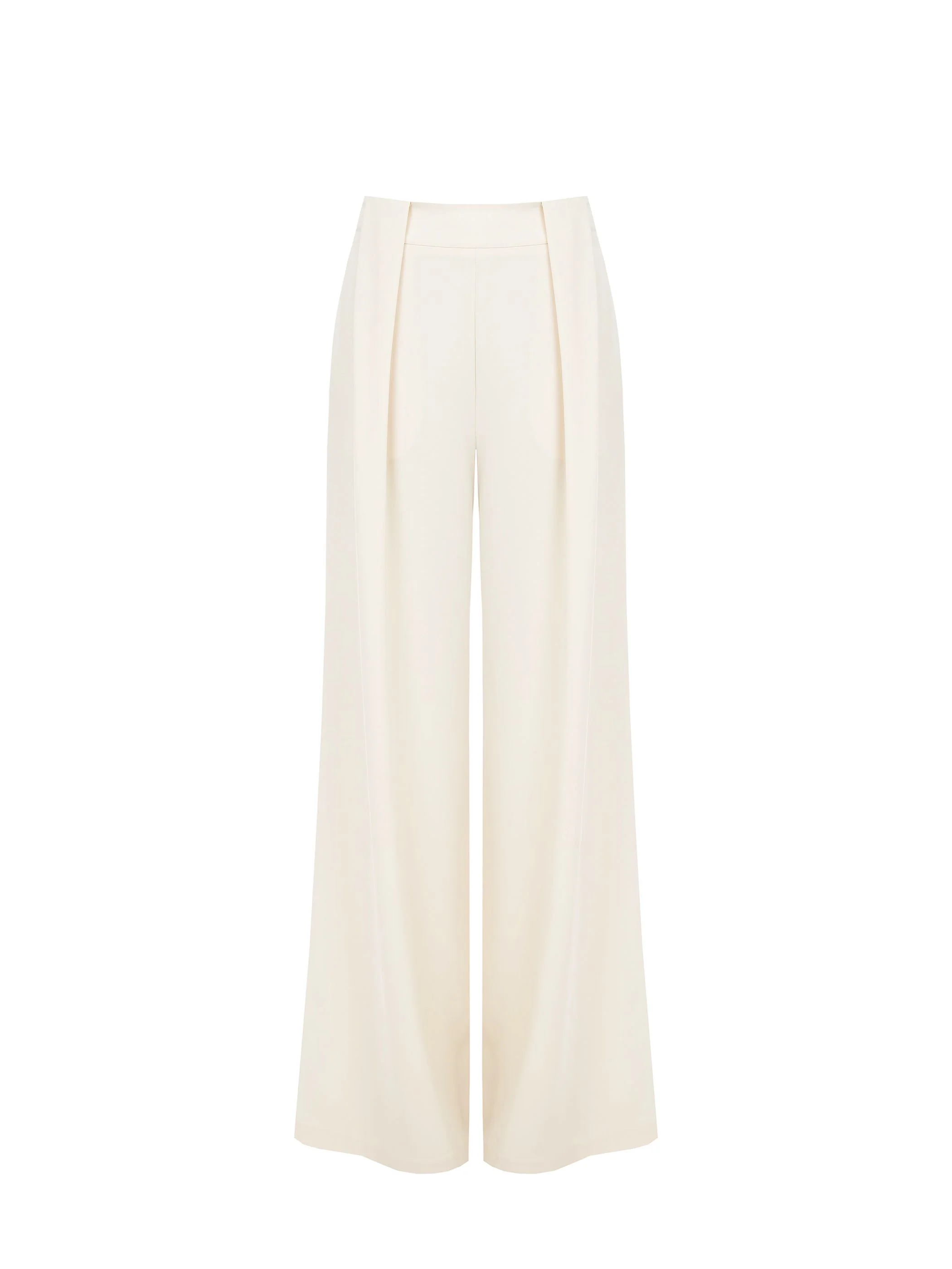Pantalone a palazzo panna bianco con pieghe - Image 6