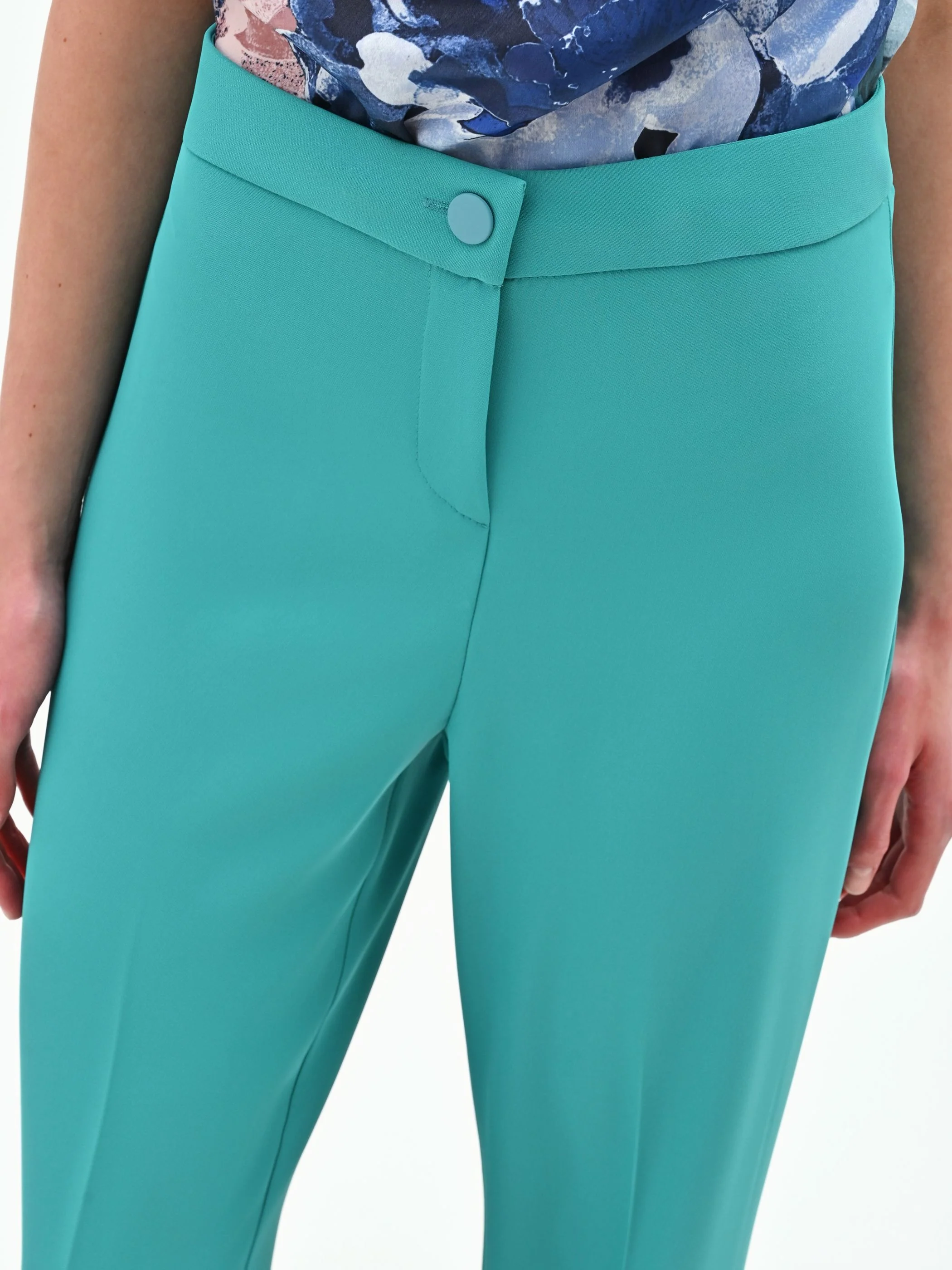 Pantalone a palazzo turchese azzurro - Image 5
