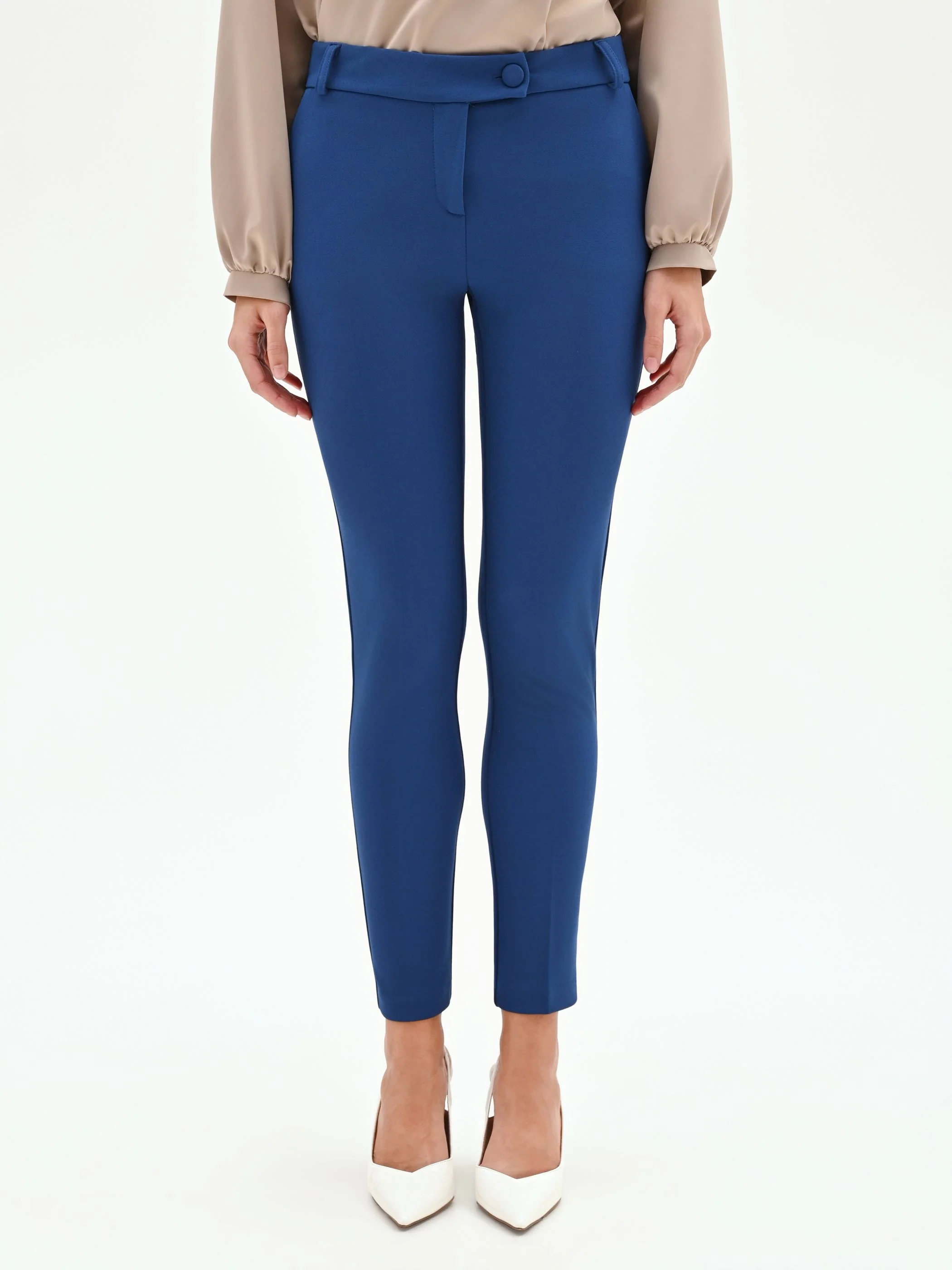 Pantalone a sigaretta blu brillante - Image 2