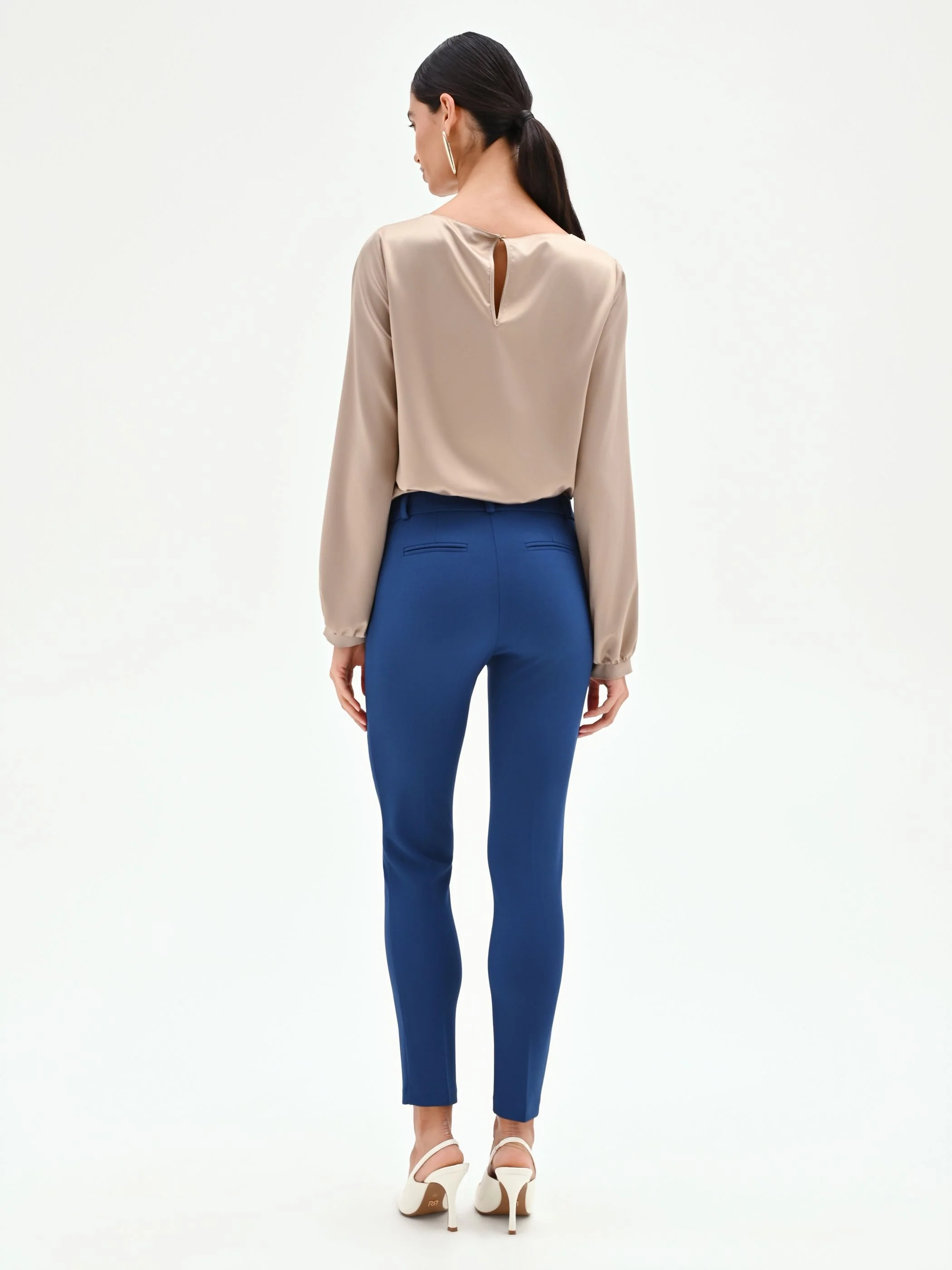 Pantalone a sigaretta blu brillante - Image 3