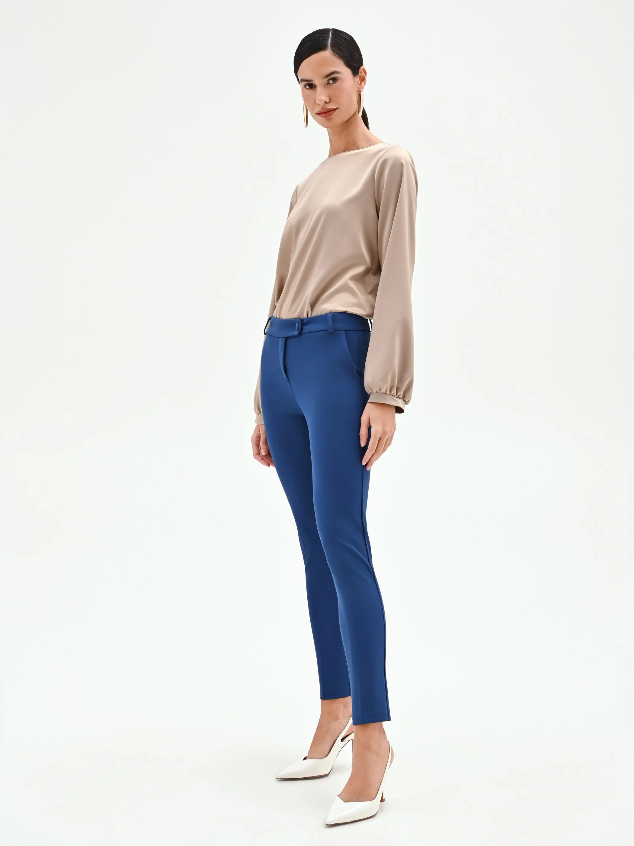 Pantalone a sigaretta blu brillante - Image 5