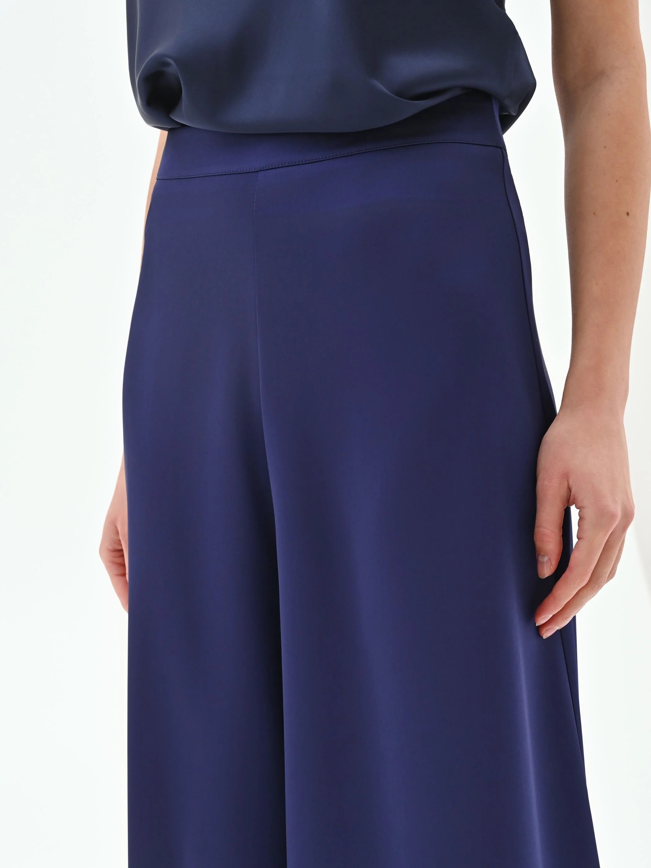 Pantalone atelier a palazzo blu indaco - Image 4