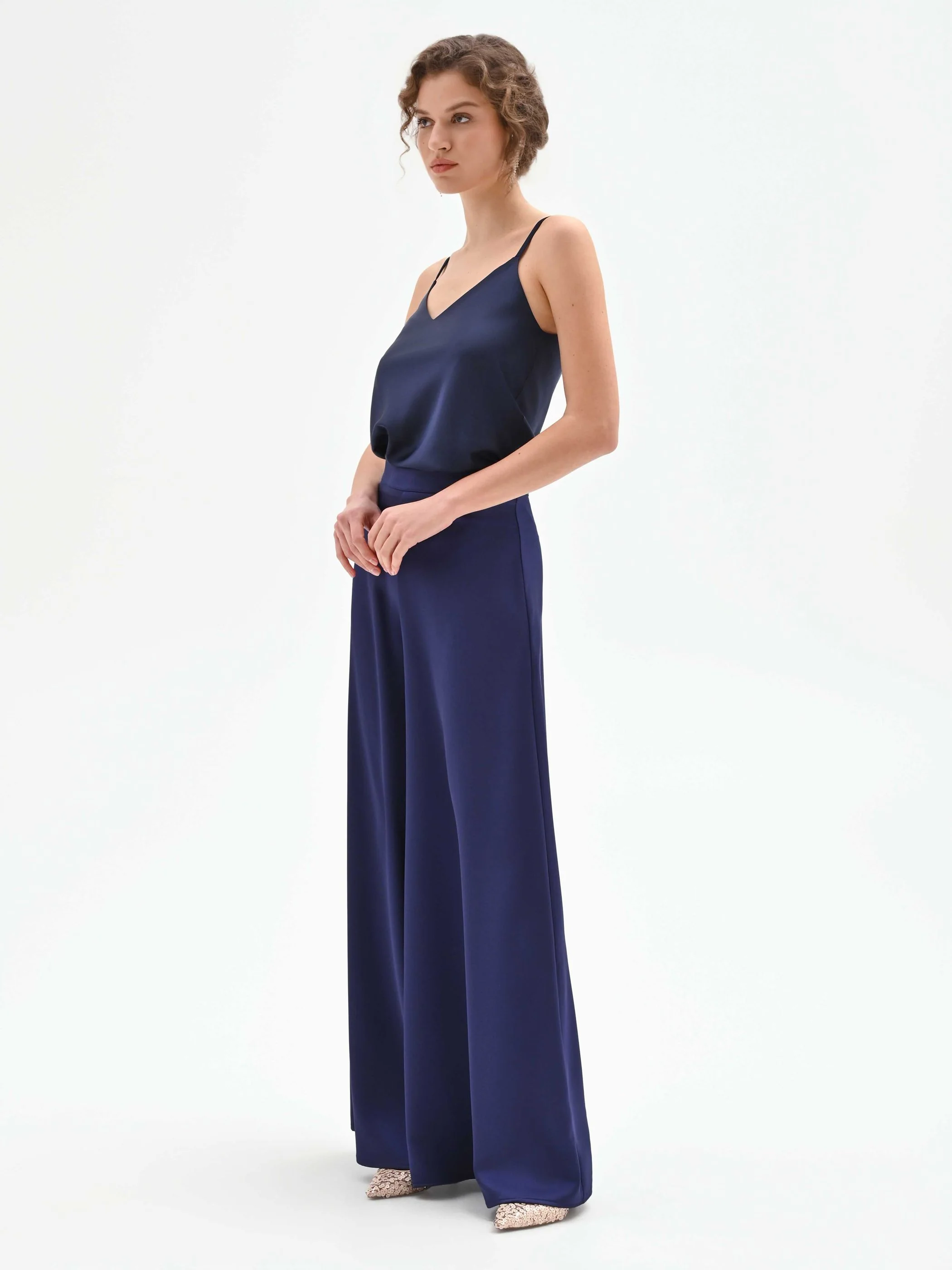Pantalone atelier a palazzo blu indaco - Image 5