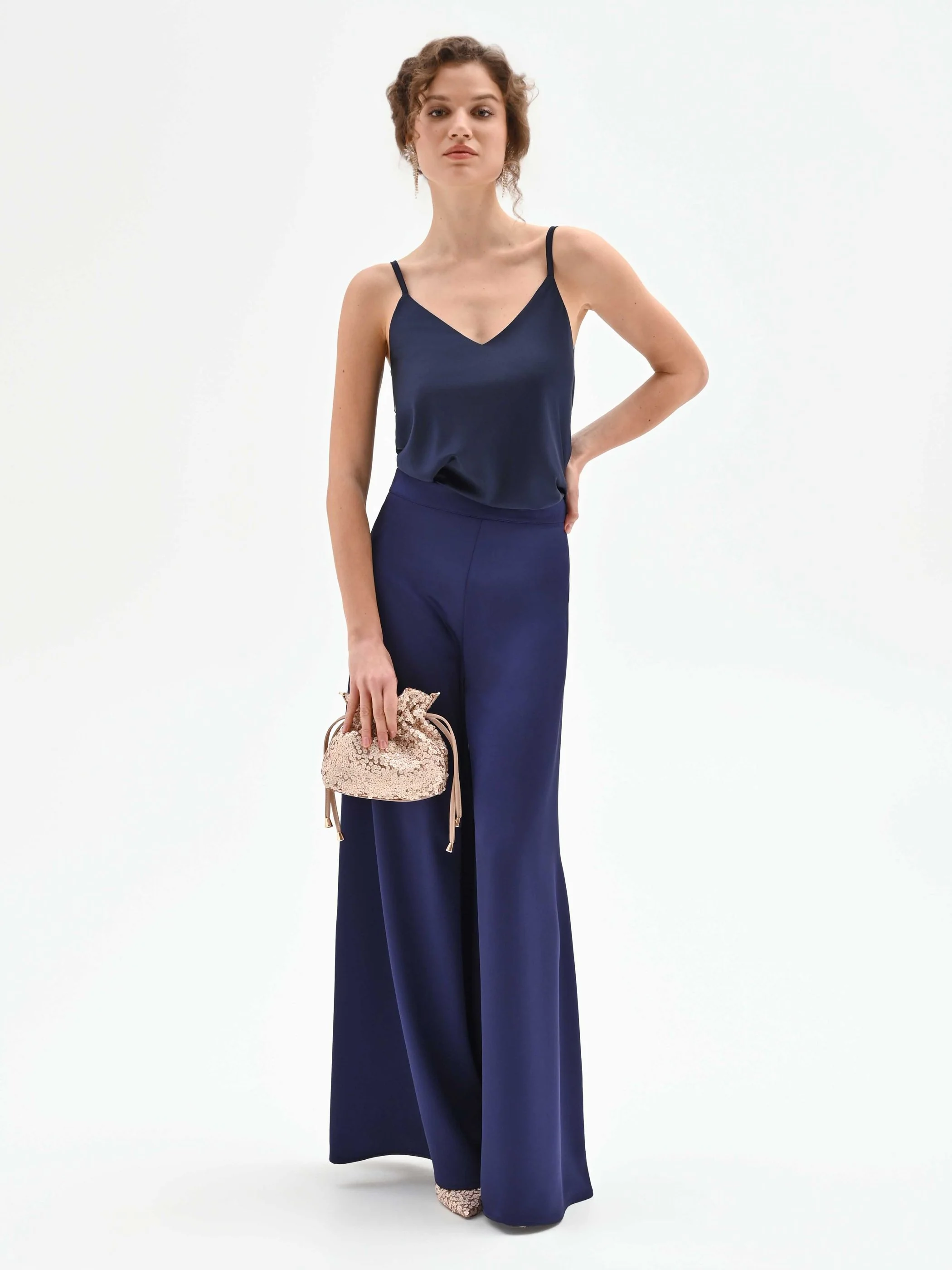 Pantalone atelier a palazzo blu indaco - Image 6