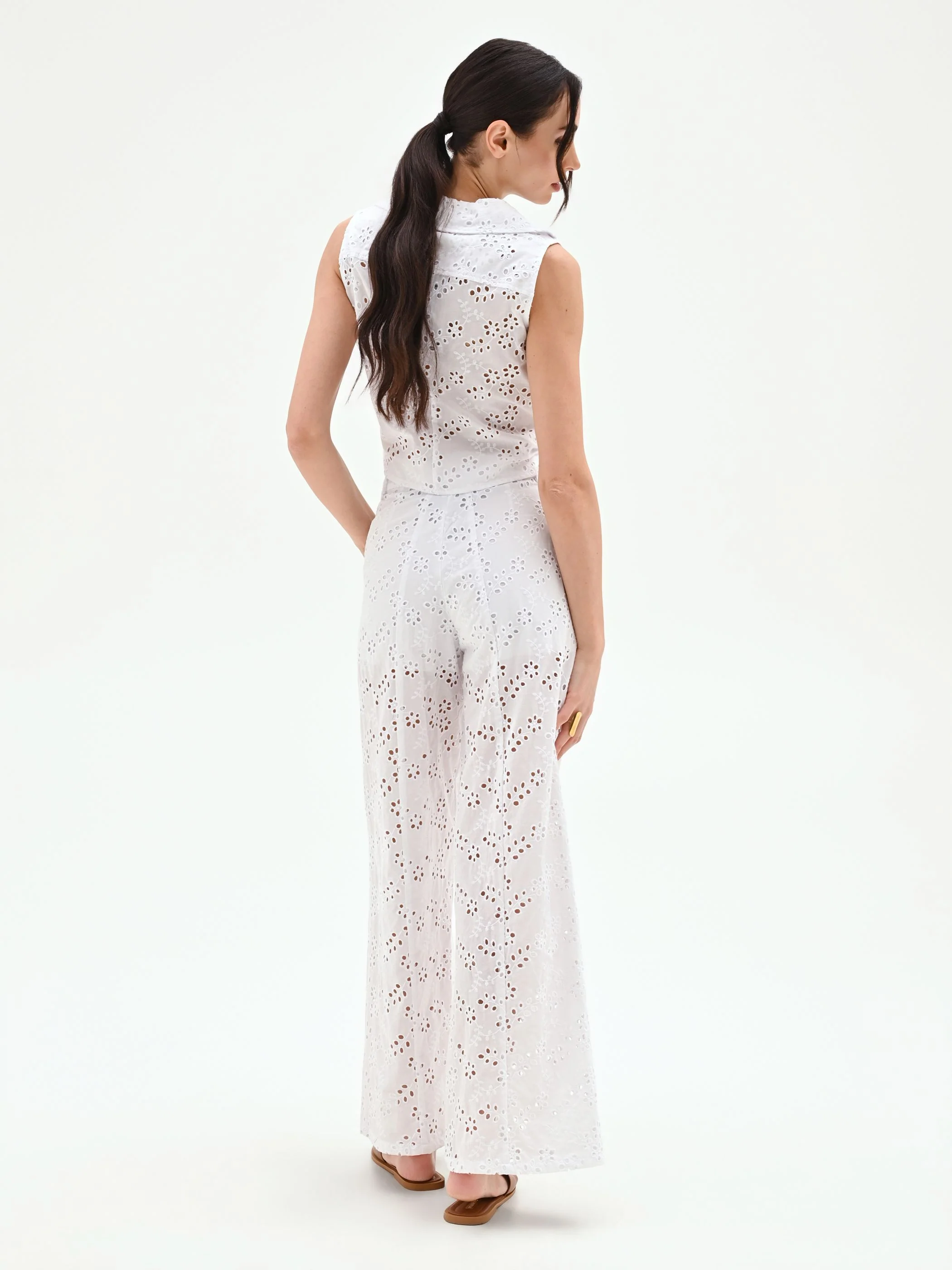 Pantalone bianco in sangallo di cotone - Image 3