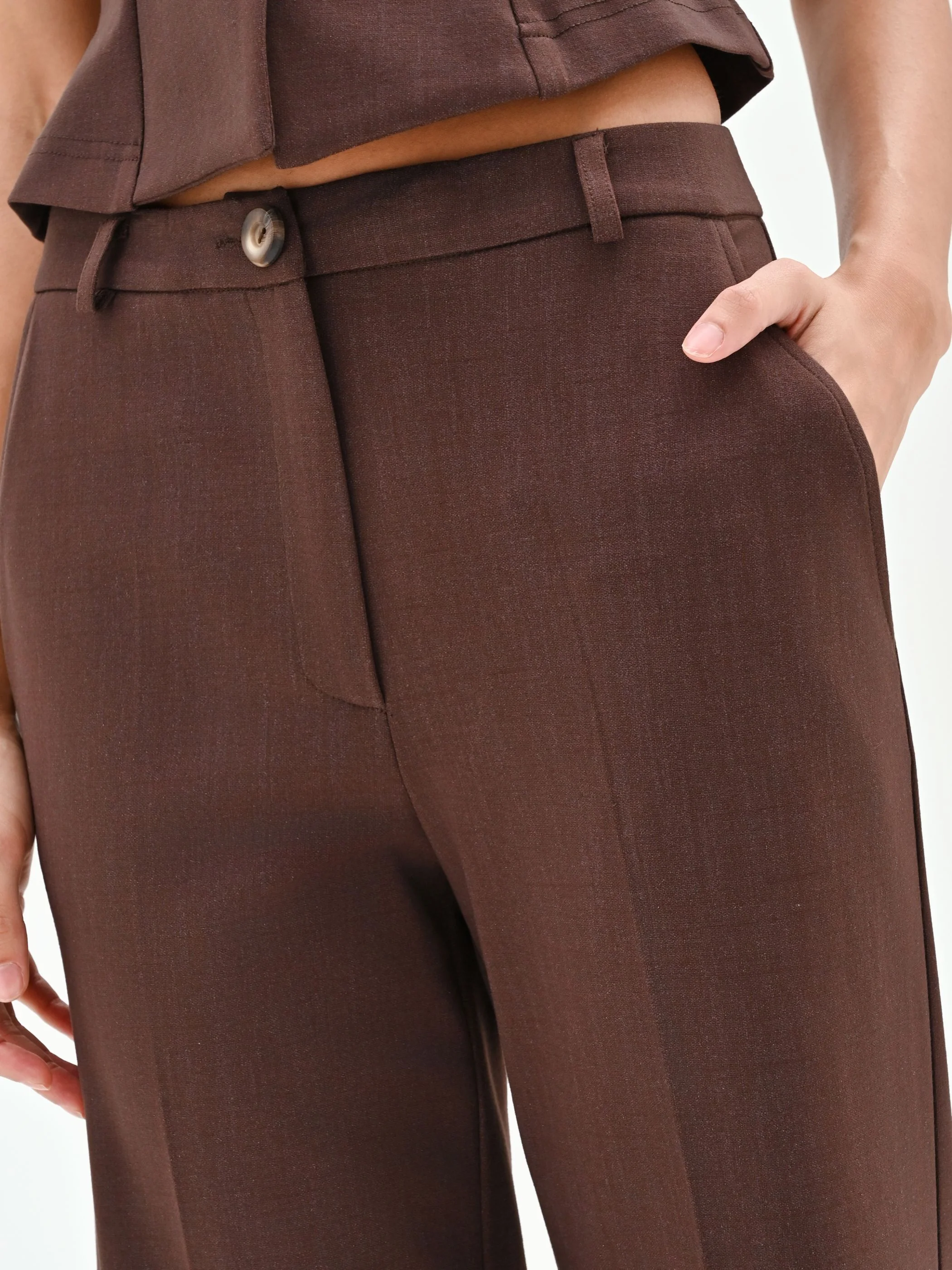 Pantalone cioccolato a gamba dritta - Image 4