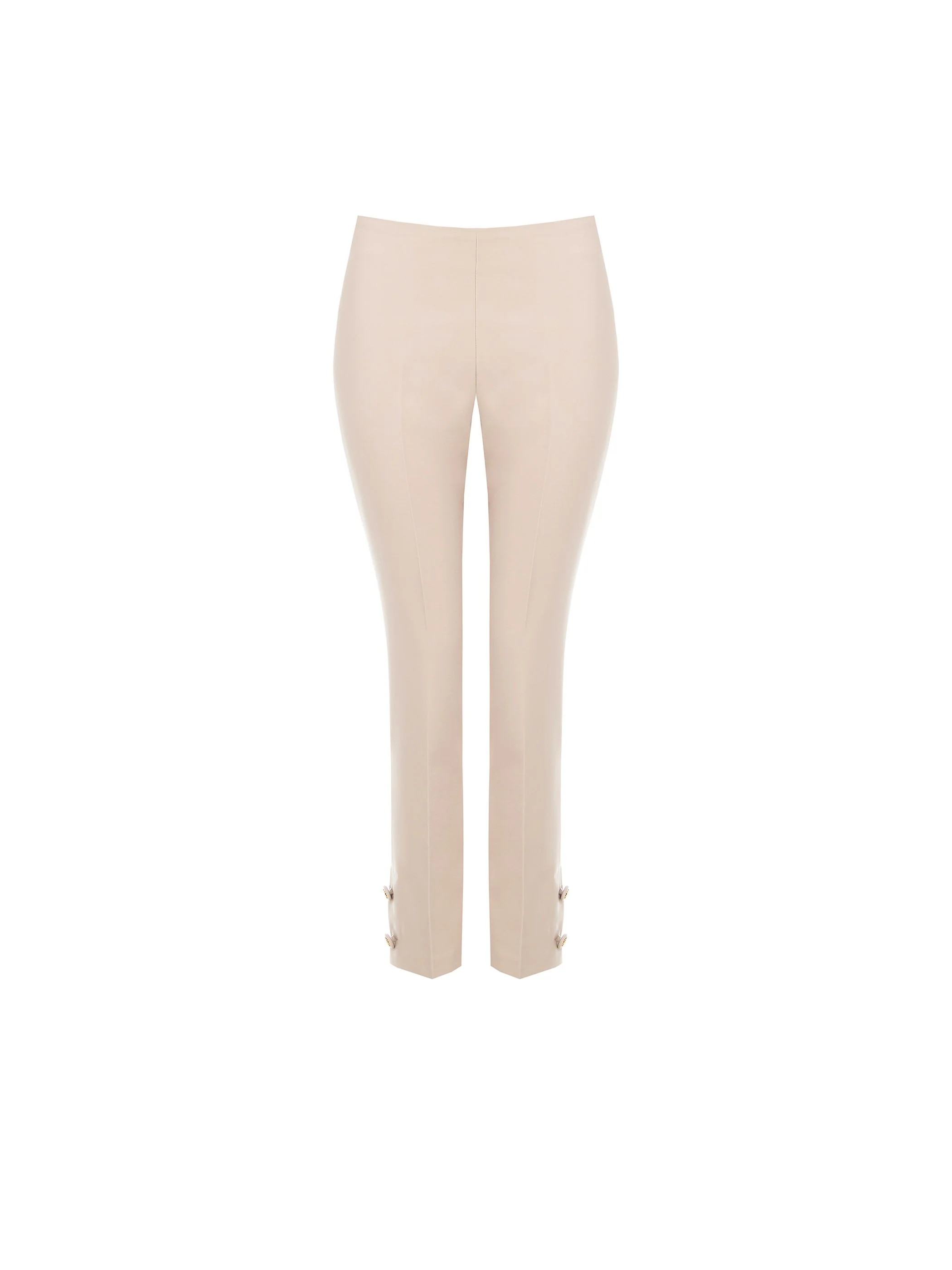 Pantalone cropped tortora beige con bottoni al fondo - Image 6