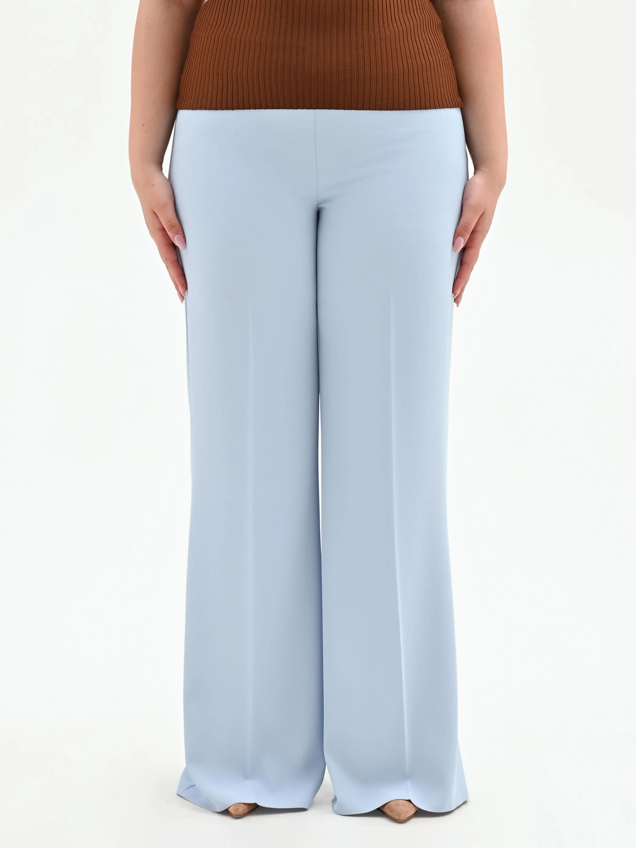 Pantalone Curvy a palazzo cielo azzurro - Image 3
