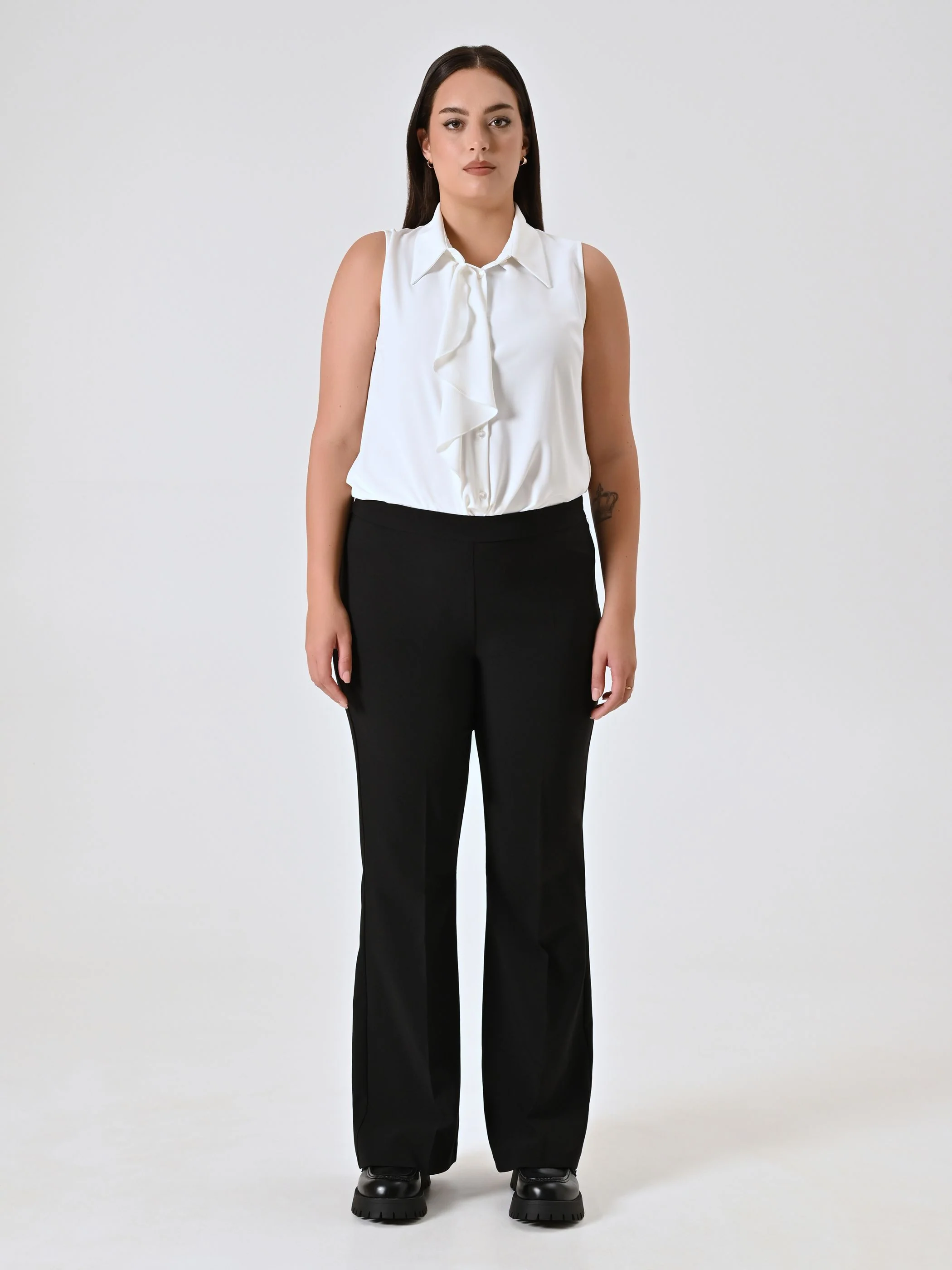 Pantalone Curvy a Zampa Nero - Image 4