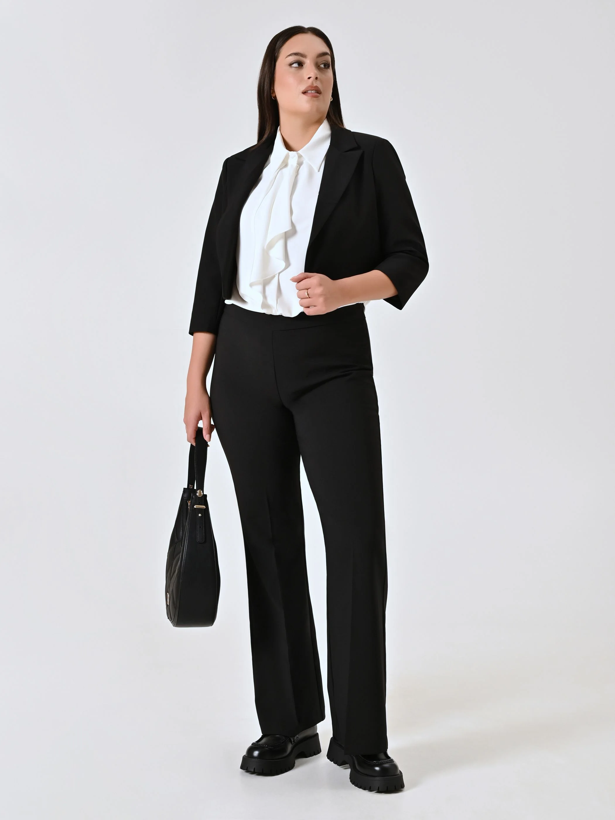 Pantalone Curvy a Zampa Nero - Image 6
