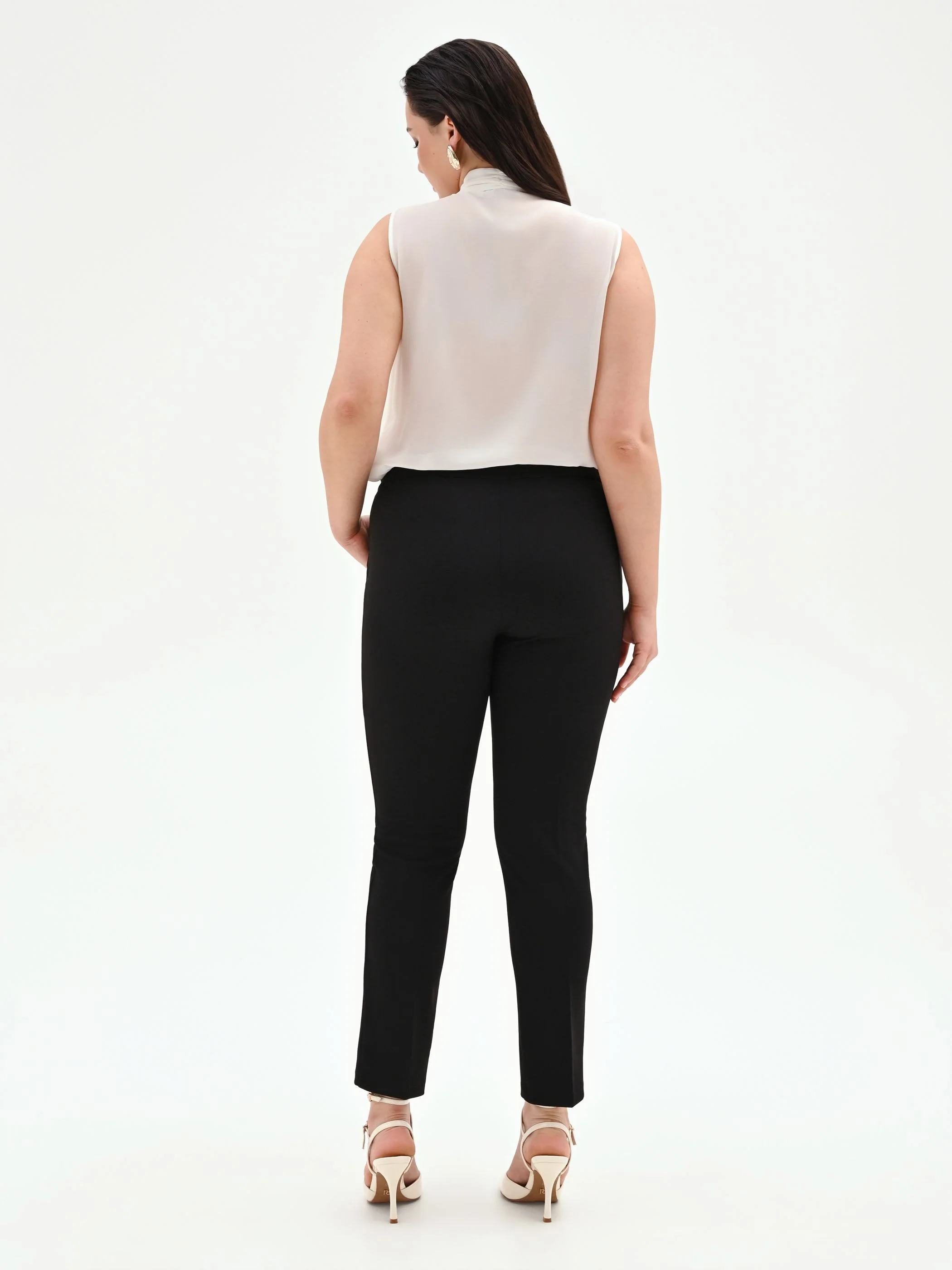 Pantalone Curvy skinny nero in scuba mano crèpe - Image 5