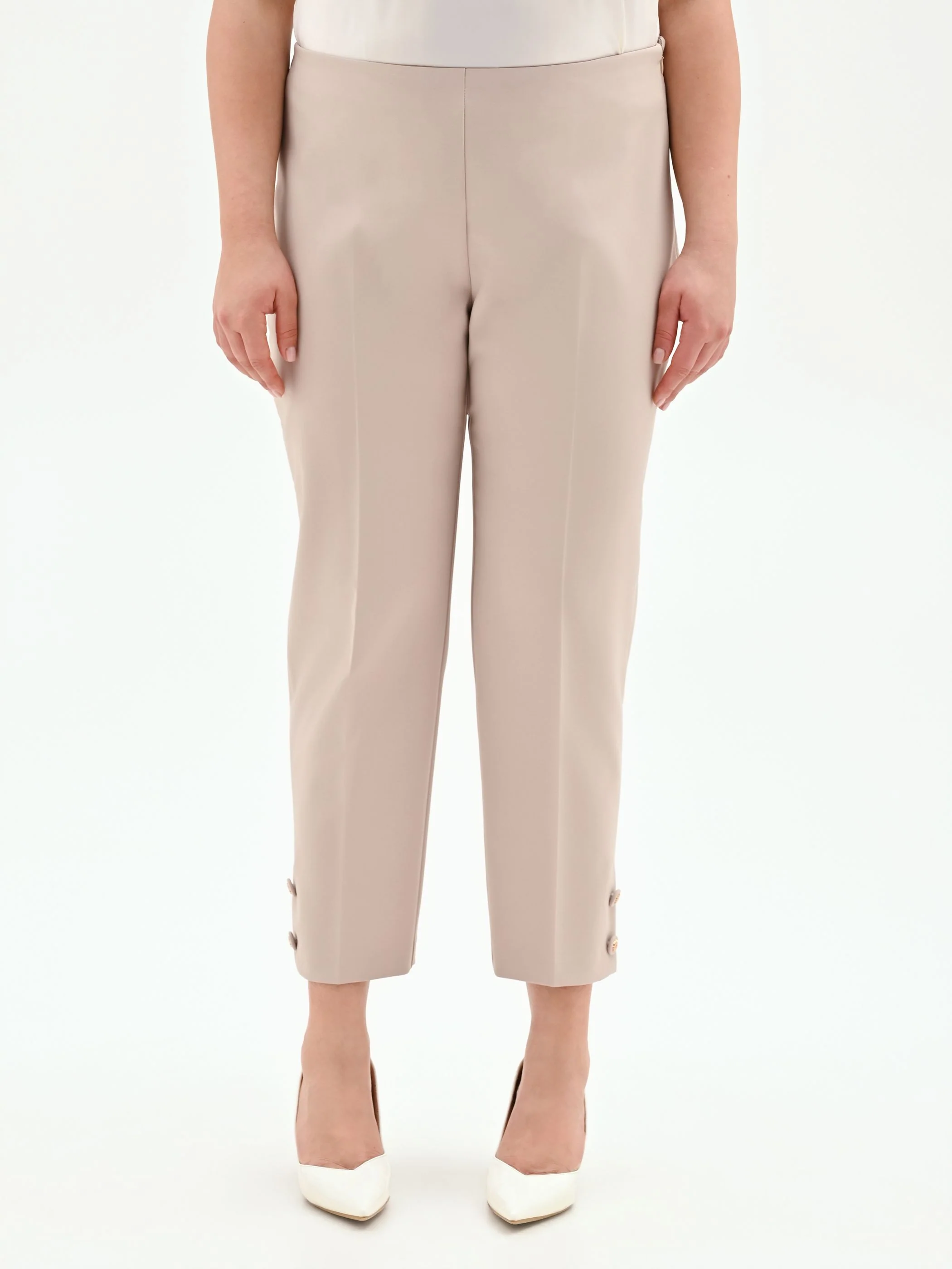 Pantalone Curvy tortora beige in tessuto tecnico - Image 5