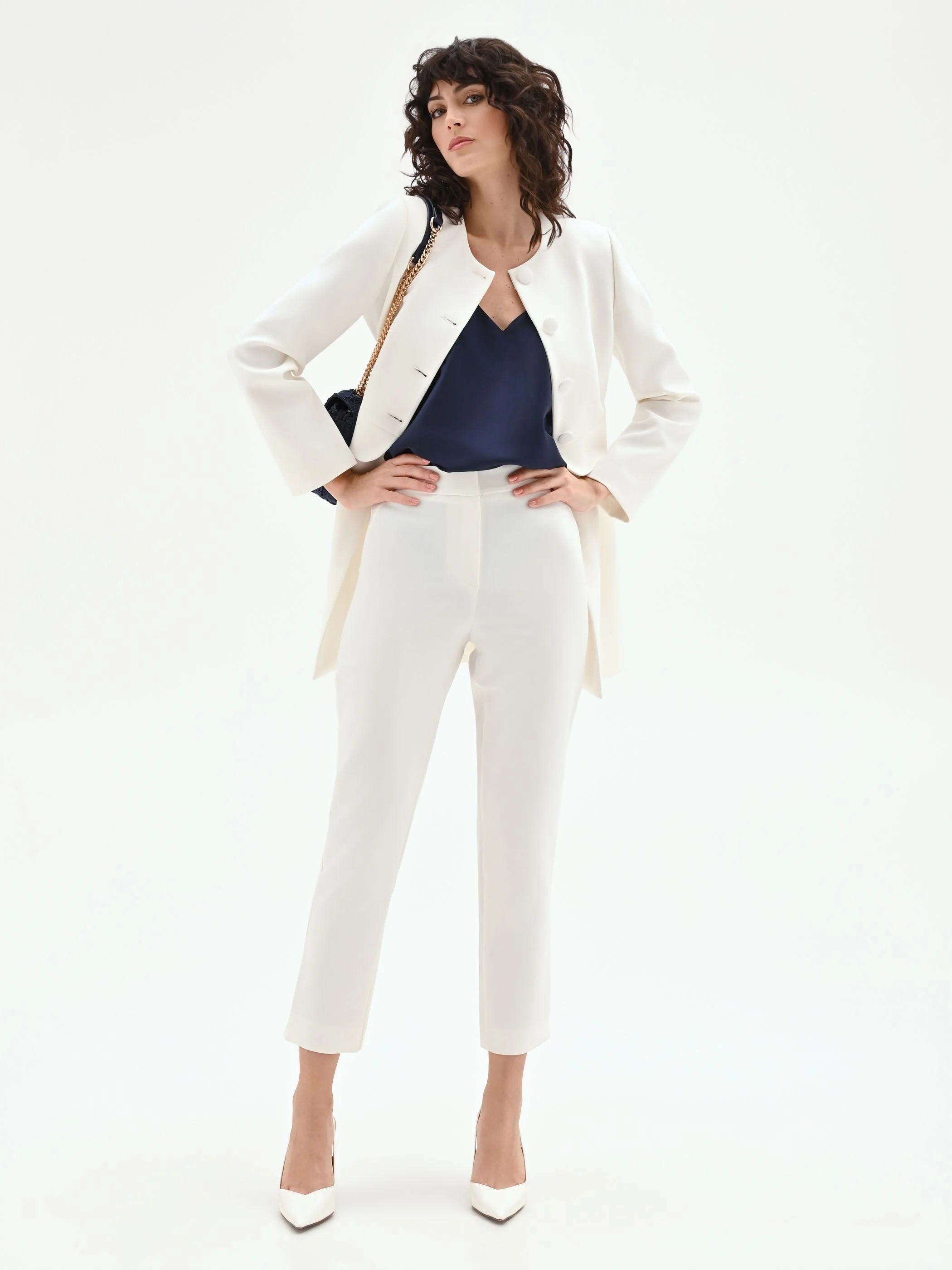 Pantalone dritto panna bianco - Image 6