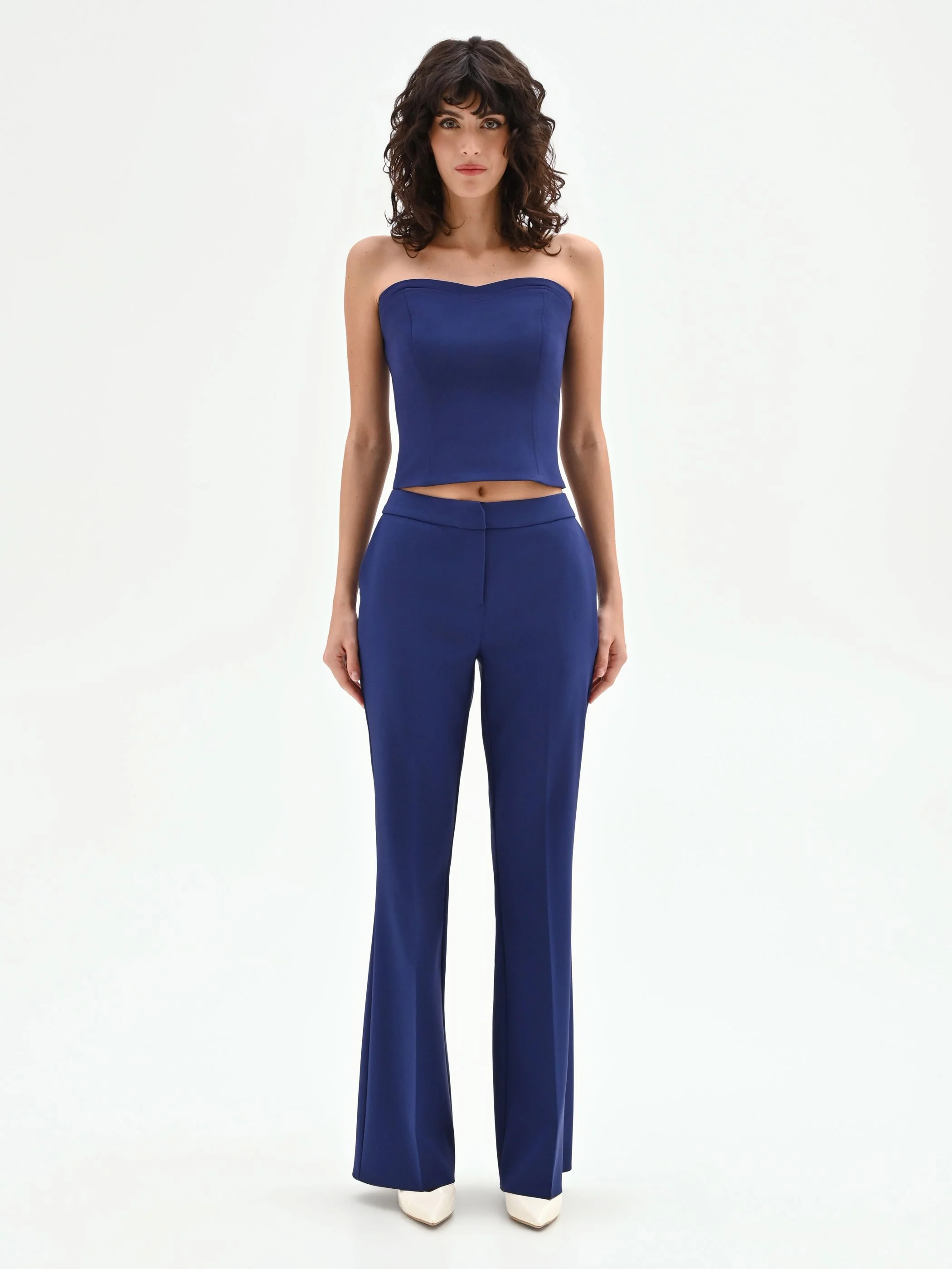 Pantalone mid flared Studio blu indaco